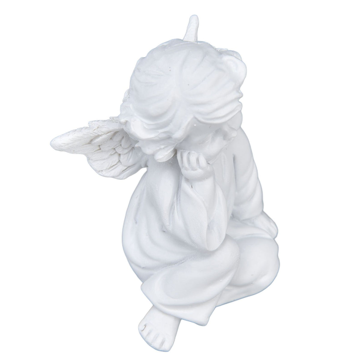 Cherub Statue Synthetic Resin Material Lovely Style White Baby Figurines for Party DecorationsCherub Statue Right