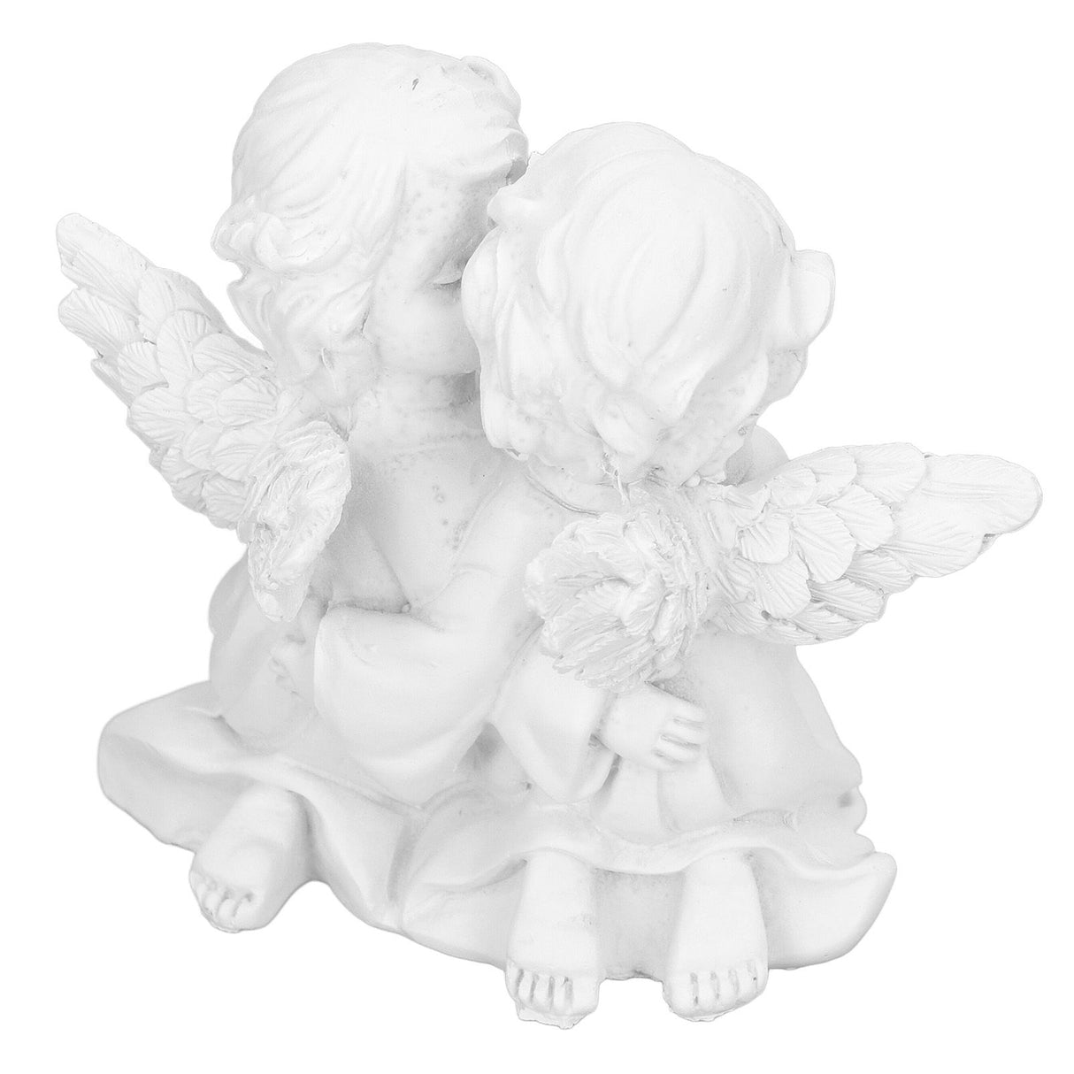Angel Statue Synthetic Resin Embracing Shape White Angel Ornament for Desktop DecorationAngel Left