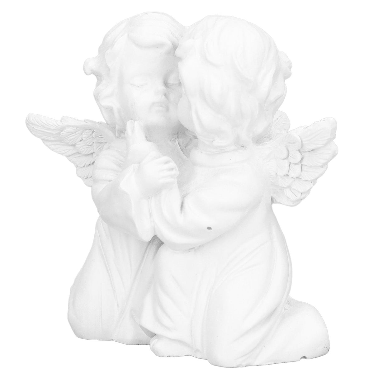 Angel Statue Synthetic Resin Embracing Shape White Angel Ornament for Desktop DecorationAngel Left