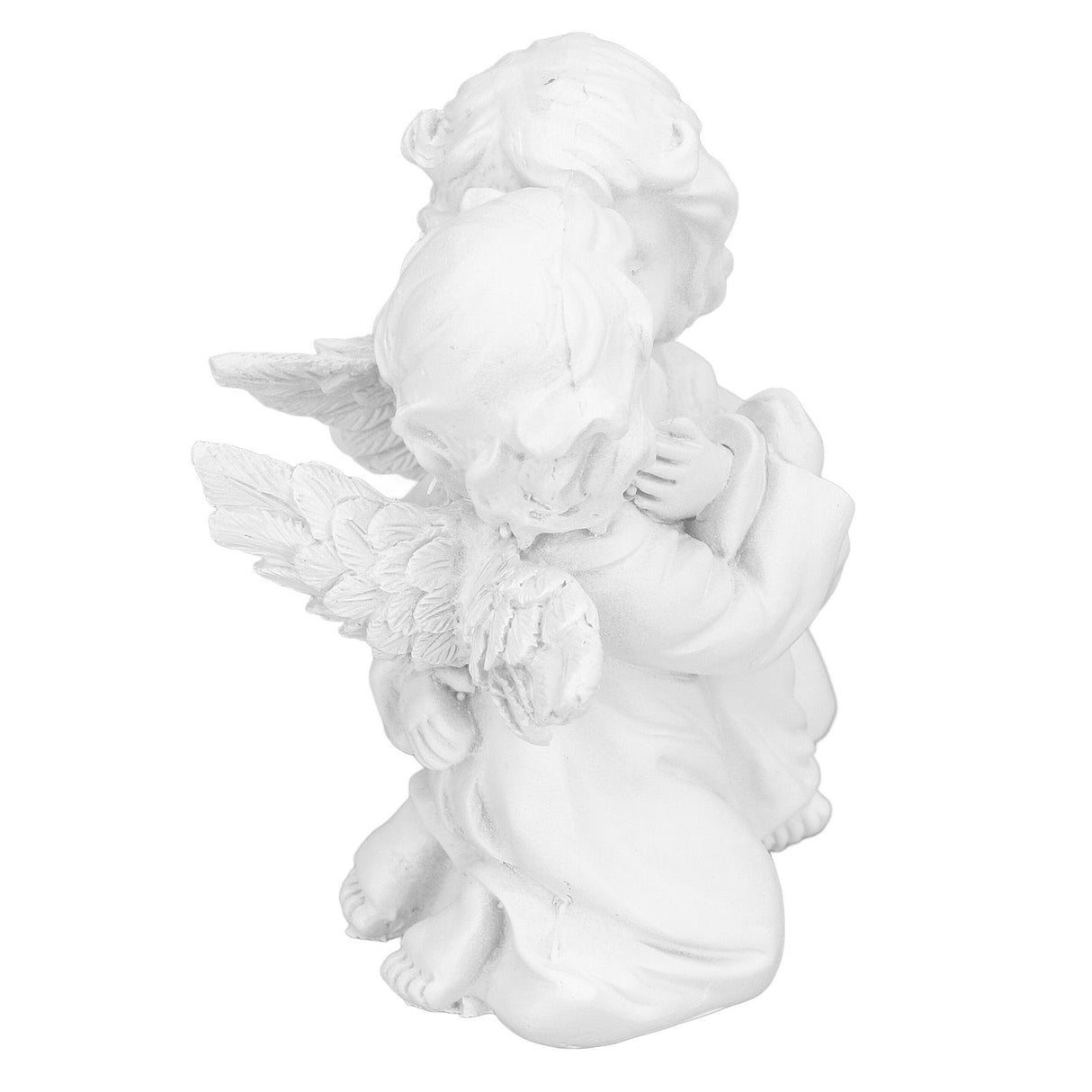 Angel Statue Synthetic Resin Embracing Shape White Angel Ornament for Desktop DecorationAngel Left