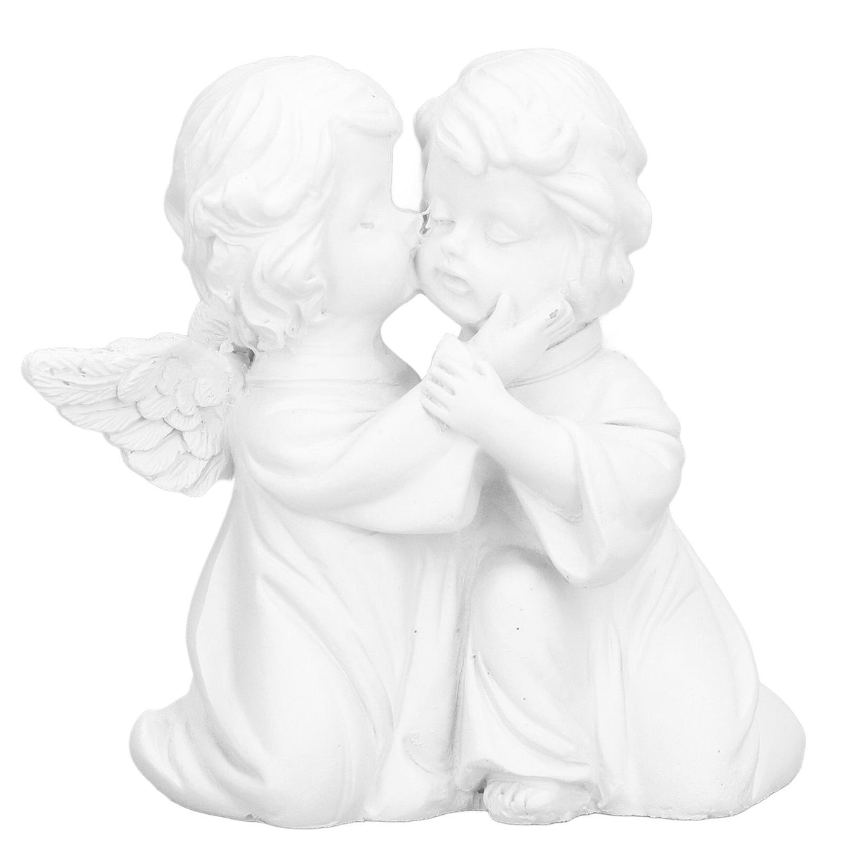 Angel Statue Synthetic Resin Embracing Shape White Angel Ornament for Desktop DecorationAngel Right