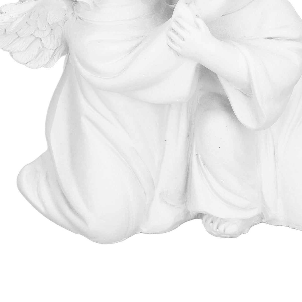 Angel Statue Synthetic Resin Embracing Shape White Angel Ornament for Desktop DecorationAngel Right