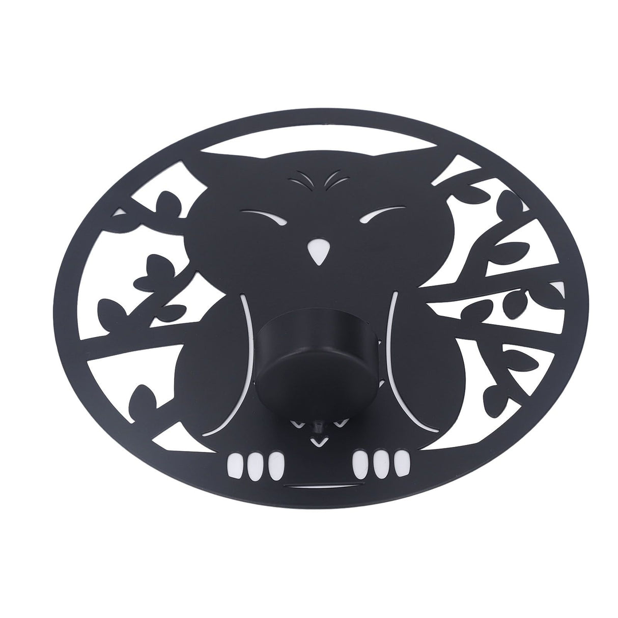 Hanging Candleholder Iron Retro Style Innovative Wall Mounted Candle Holder for Home Wall Decorations Black Laser Plate A