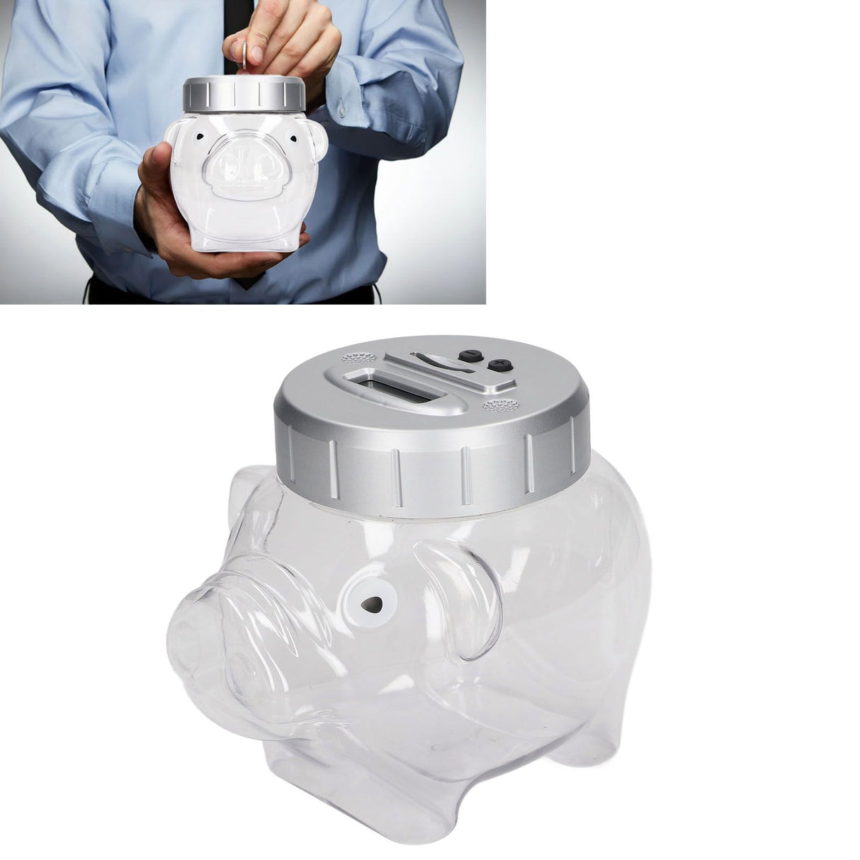 Piggy Bank Voice Counting Plastic Automatically Identify Pig Saving Box for Dollars Coins