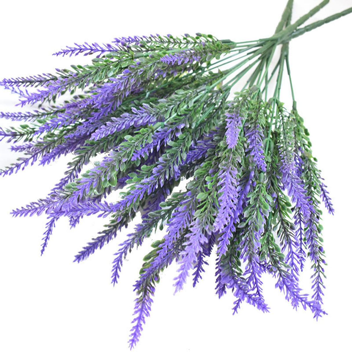 Plastic Artificial Lavender Flowers Odorless Realistic Fake Lavender for Scene Decoration Wedding Celebration Purple