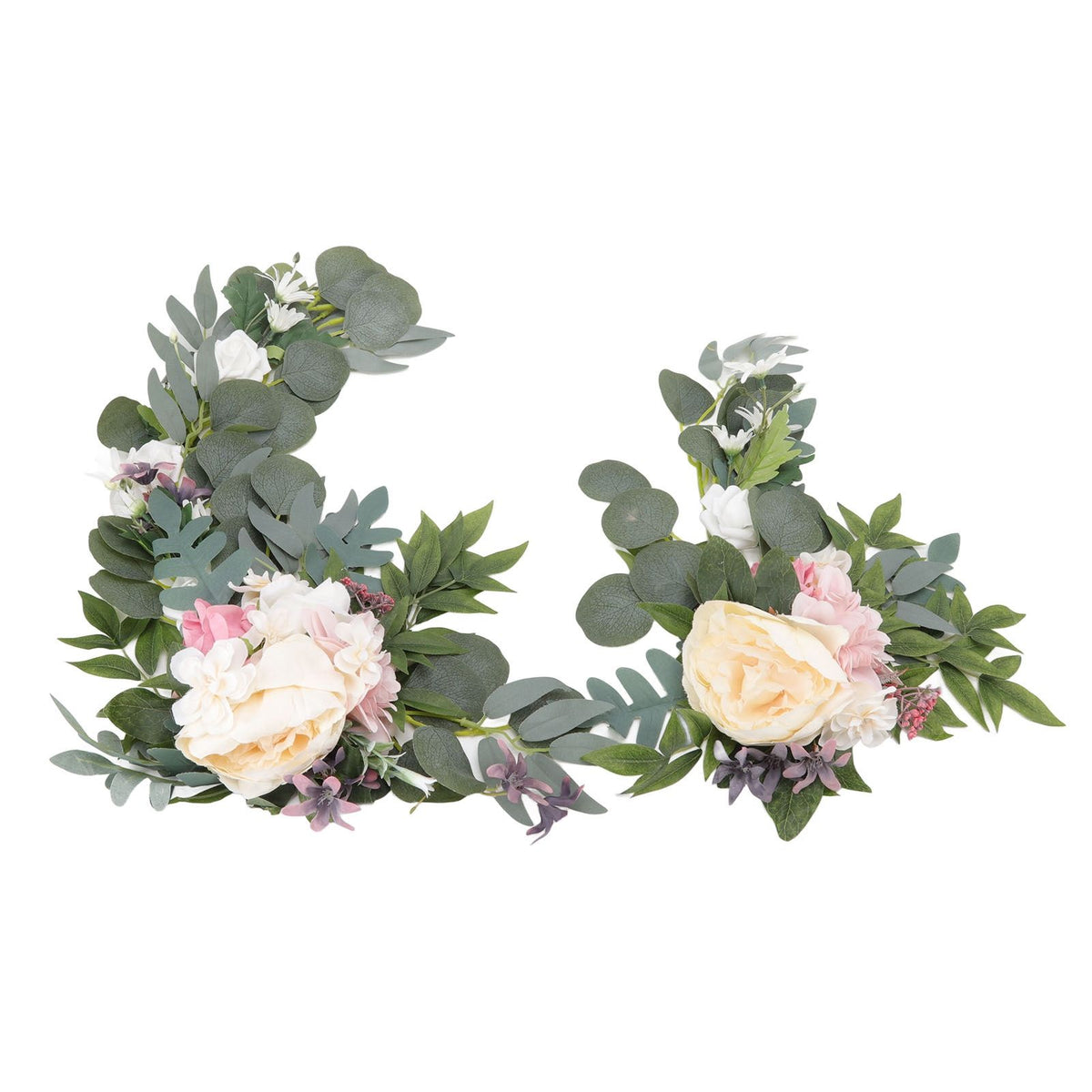 2pcs Hanging Flowers Swag ABS Artificial Decorative Arch Flowers with Bandage for Wedding