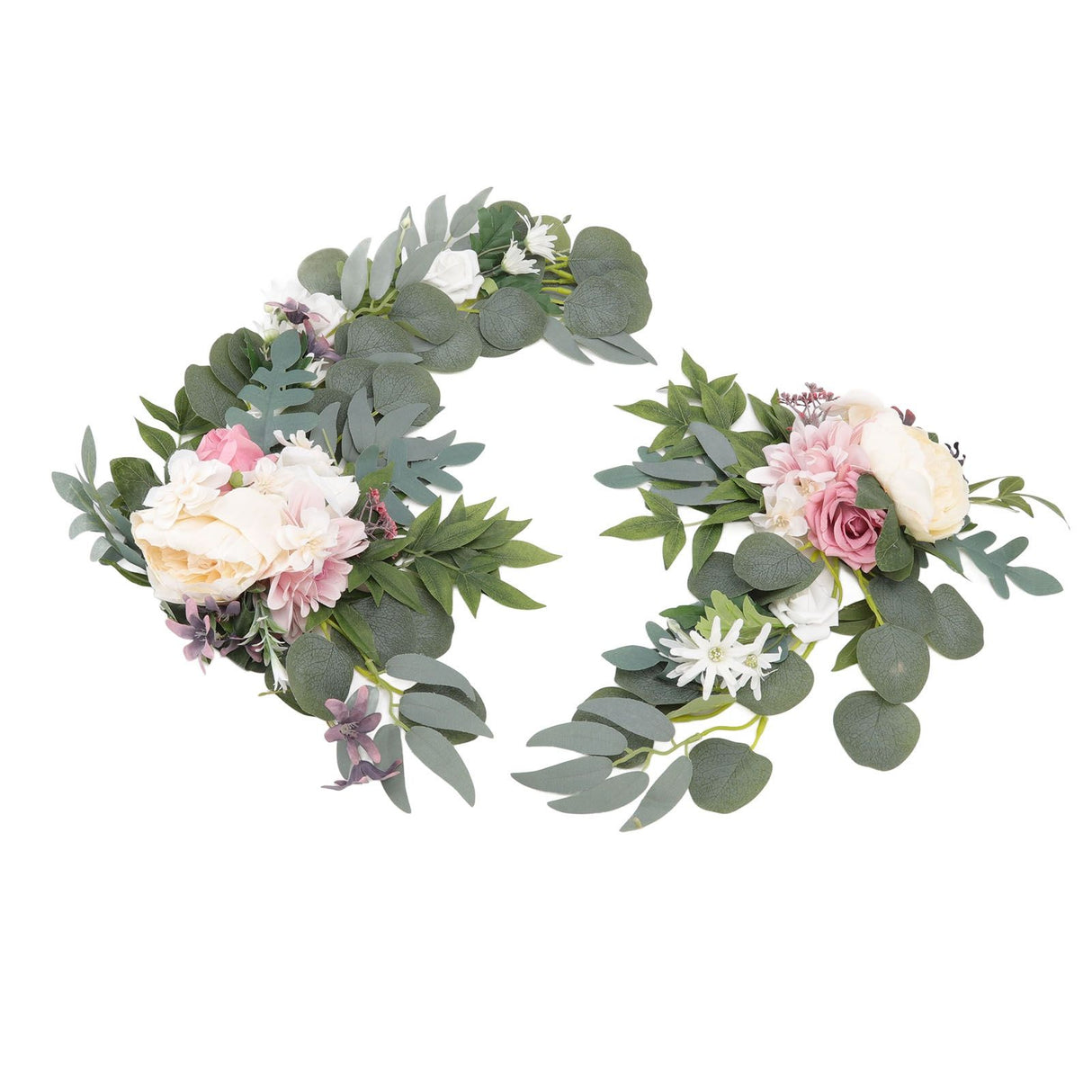 2pcs Hanging Flowers Swag ABS Artificial Decorative Arch Flowers with Bandage for Wedding