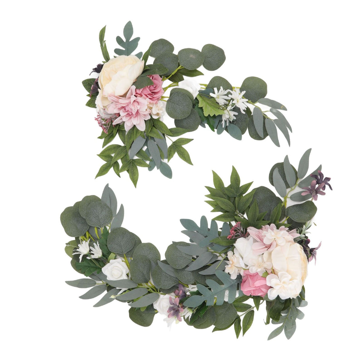 2pcs Hanging Flowers Swag ABS Artificial Decorative Arch Flowers with Bandage for Wedding