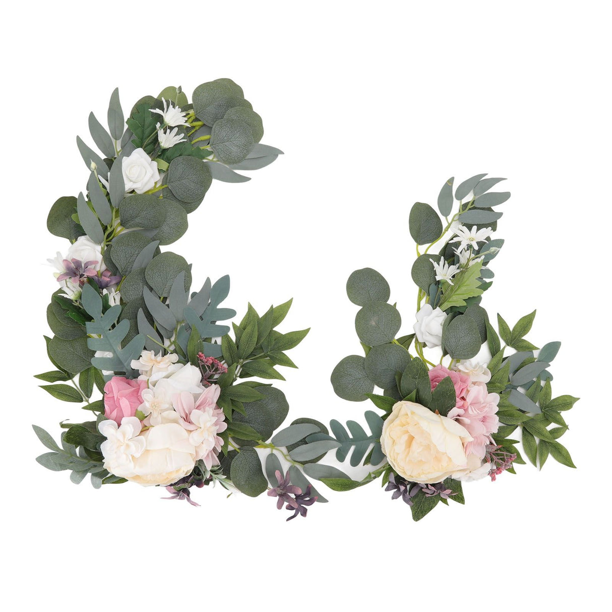2pcs Hanging Flowers Swag ABS Artificial Decorative Arch Flowers with Bandage for Wedding