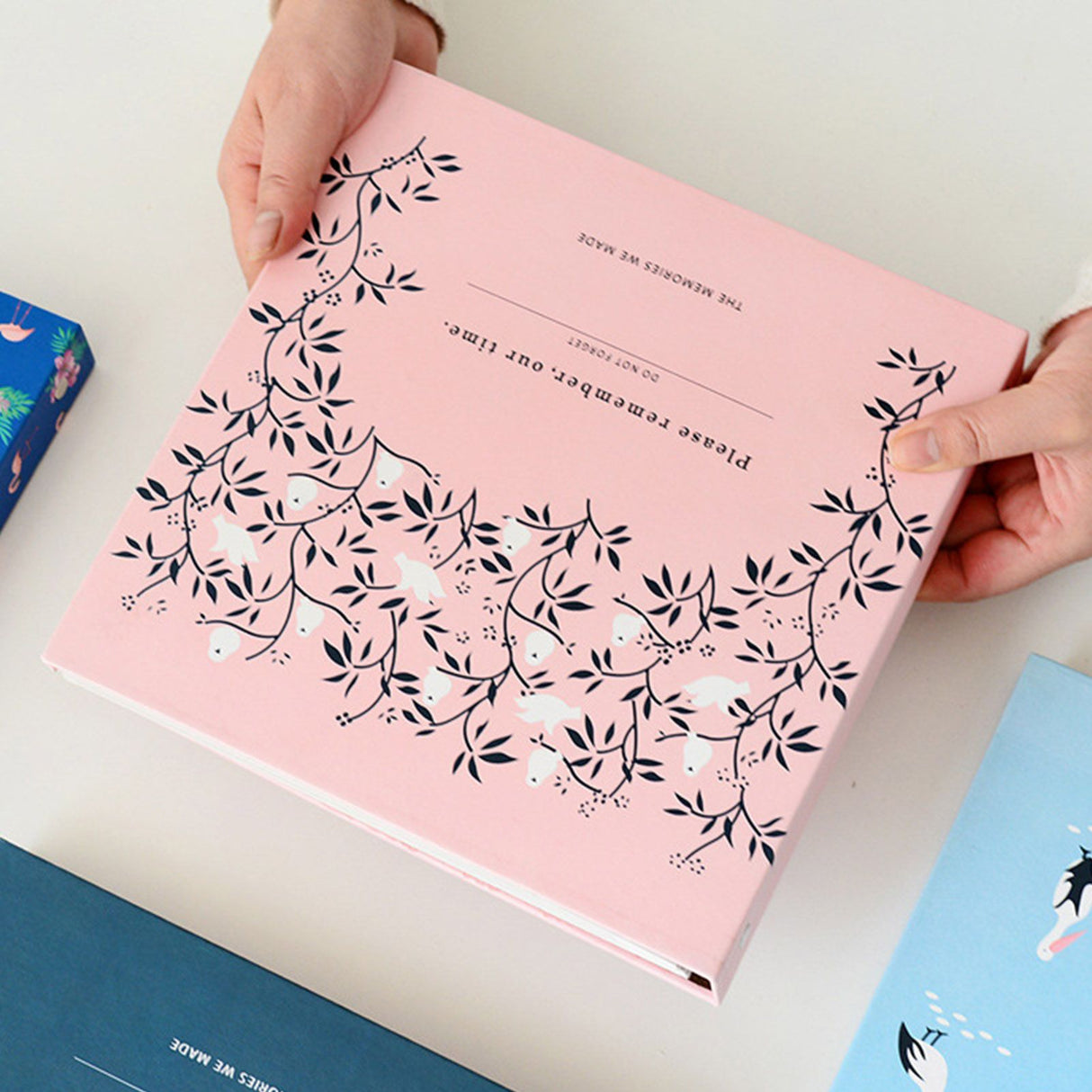 Self Adhesive Photo Album Binder DIY Scrapbook Albums Writable Inner Page Album Book for Commemoration Pink Sparrow
