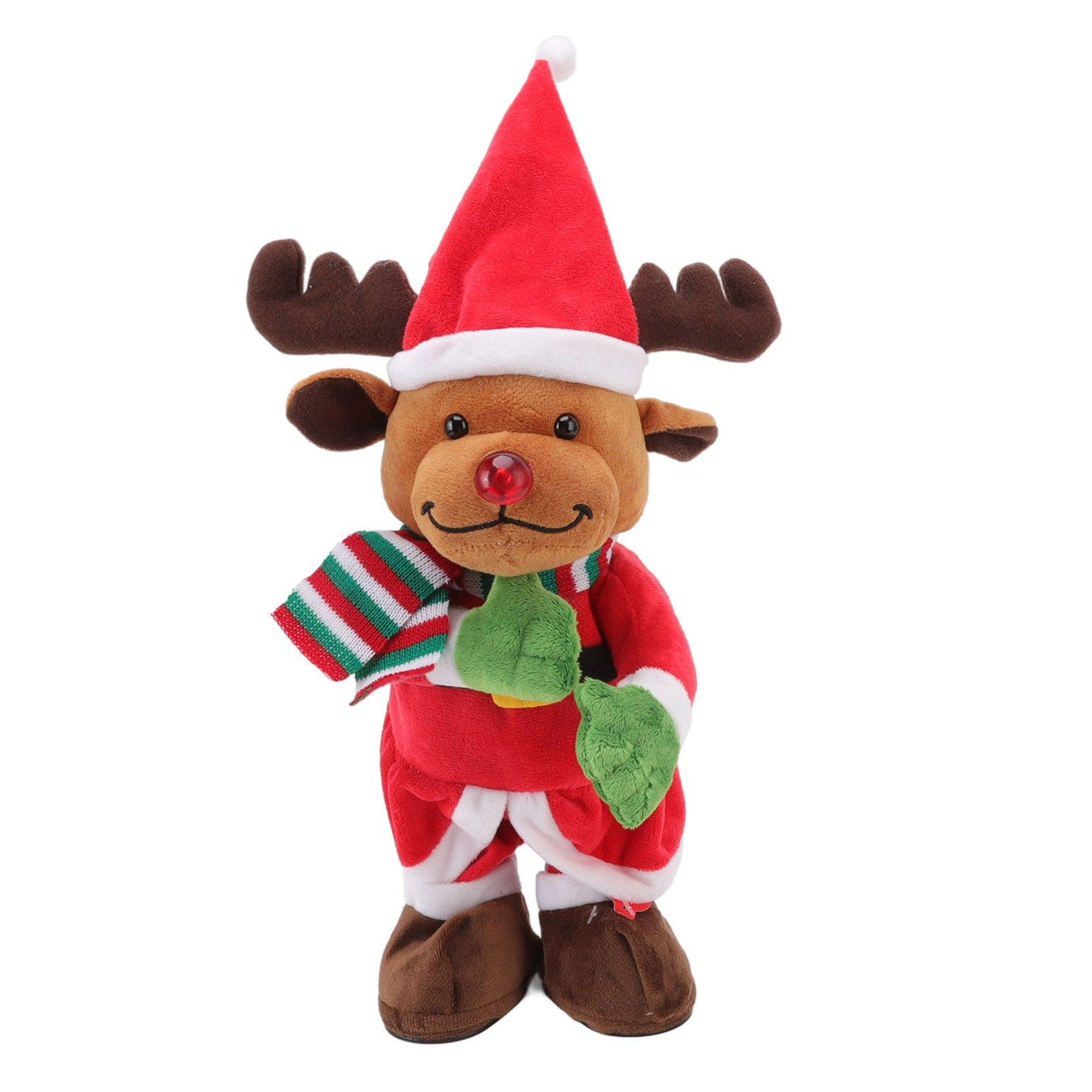 Electric Music Christmas Toy Doll Dancing Singing Glowing Swinging Plush Toy for Kids Adults Christmas Elk