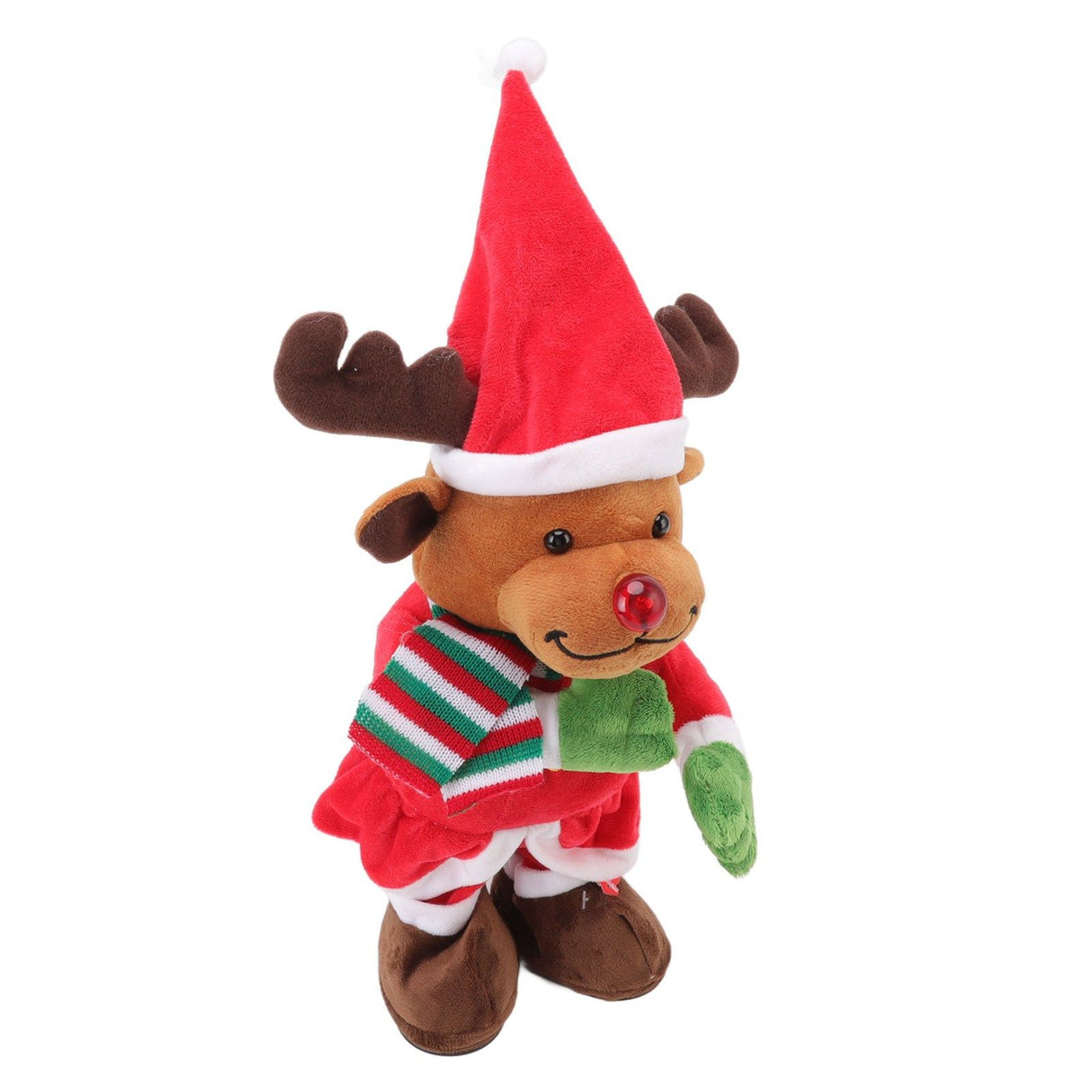 Electric Music Christmas Toy Doll Dancing Singing Glowing Swinging Plush Toy for Kids Adults Christmas Elk