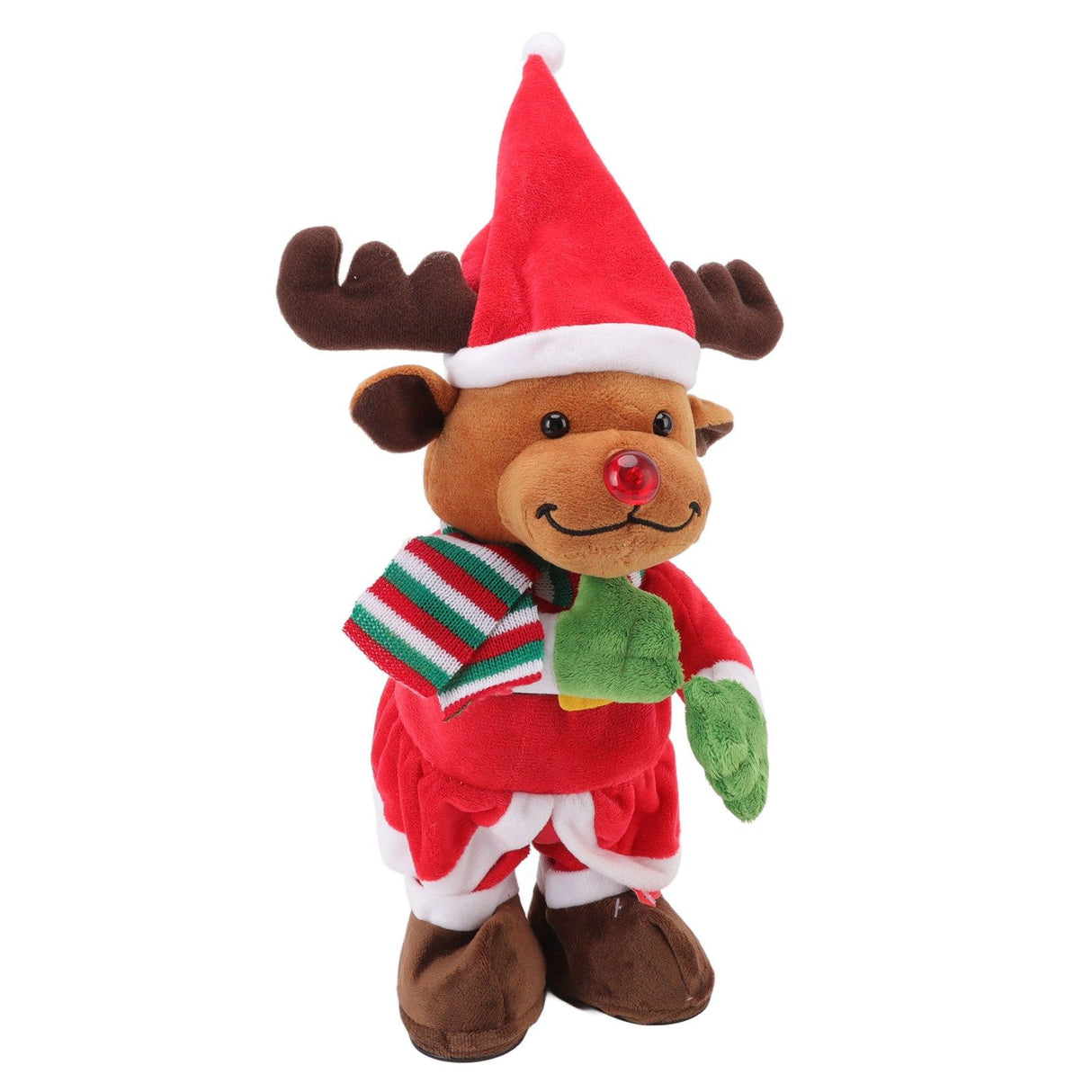 Electric Music Christmas Toy Doll Dancing Singing Glowing Swinging Plush Toy for Kids Adults Christmas Elk