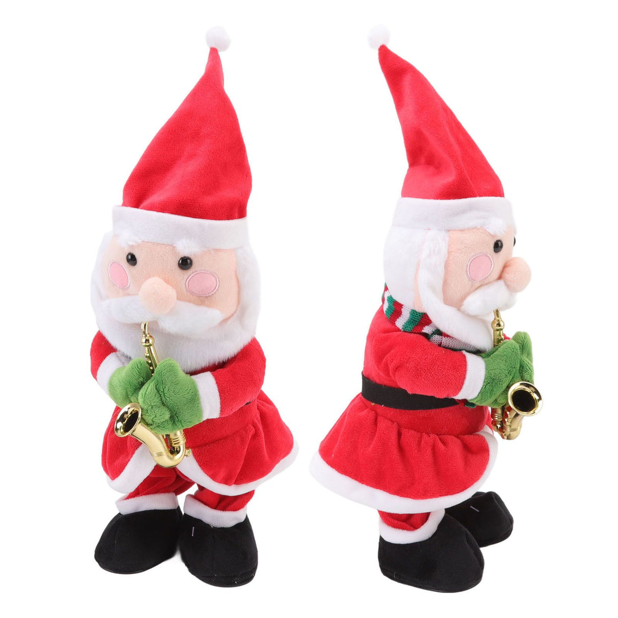 Electric Music Christmas Toy Doll 8 Songs Continuous Play Dancing Singing Glowing Swinging Plush Toy for Kids Adults Santa Claus