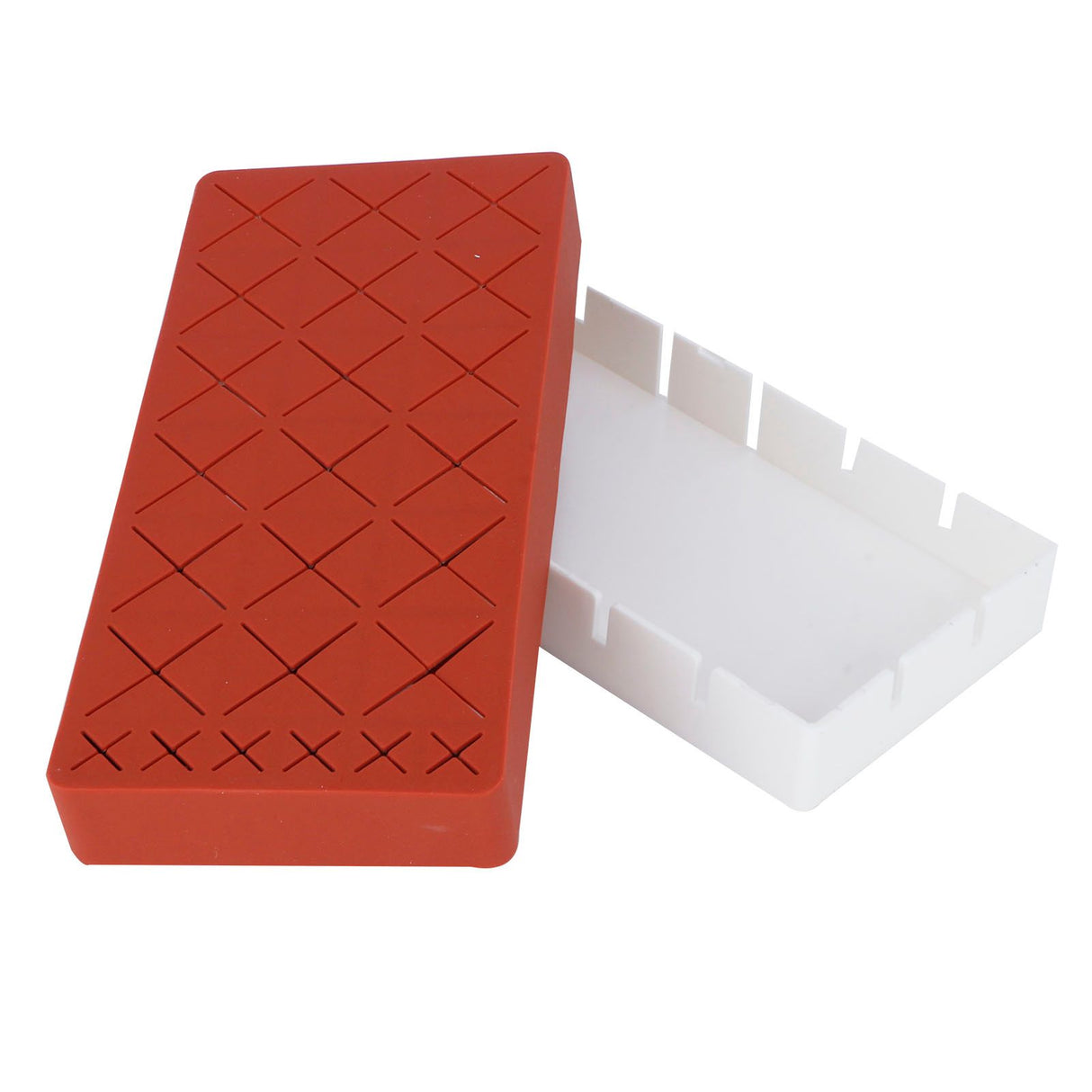 24 Slots Silicone Lipstick Organizer Makeup Cosmetics Holder Storage Box Display StandRed