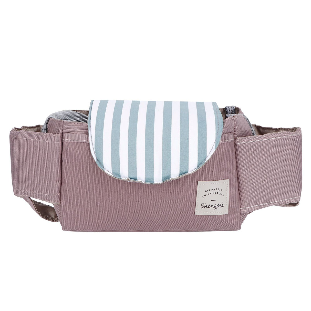 Baby Stroller Hanging Bag Organizer Universal Cup Holder Storage Bag Strollers AccessoryGreen Stripe