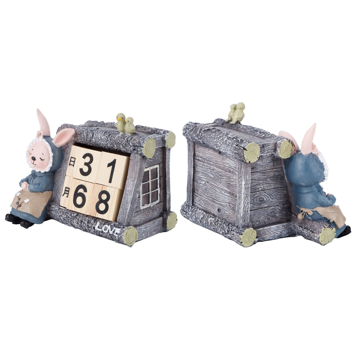 Cartoon Wood House Shaped Calendar Table Calendar for Living Room Crafts Decoration
