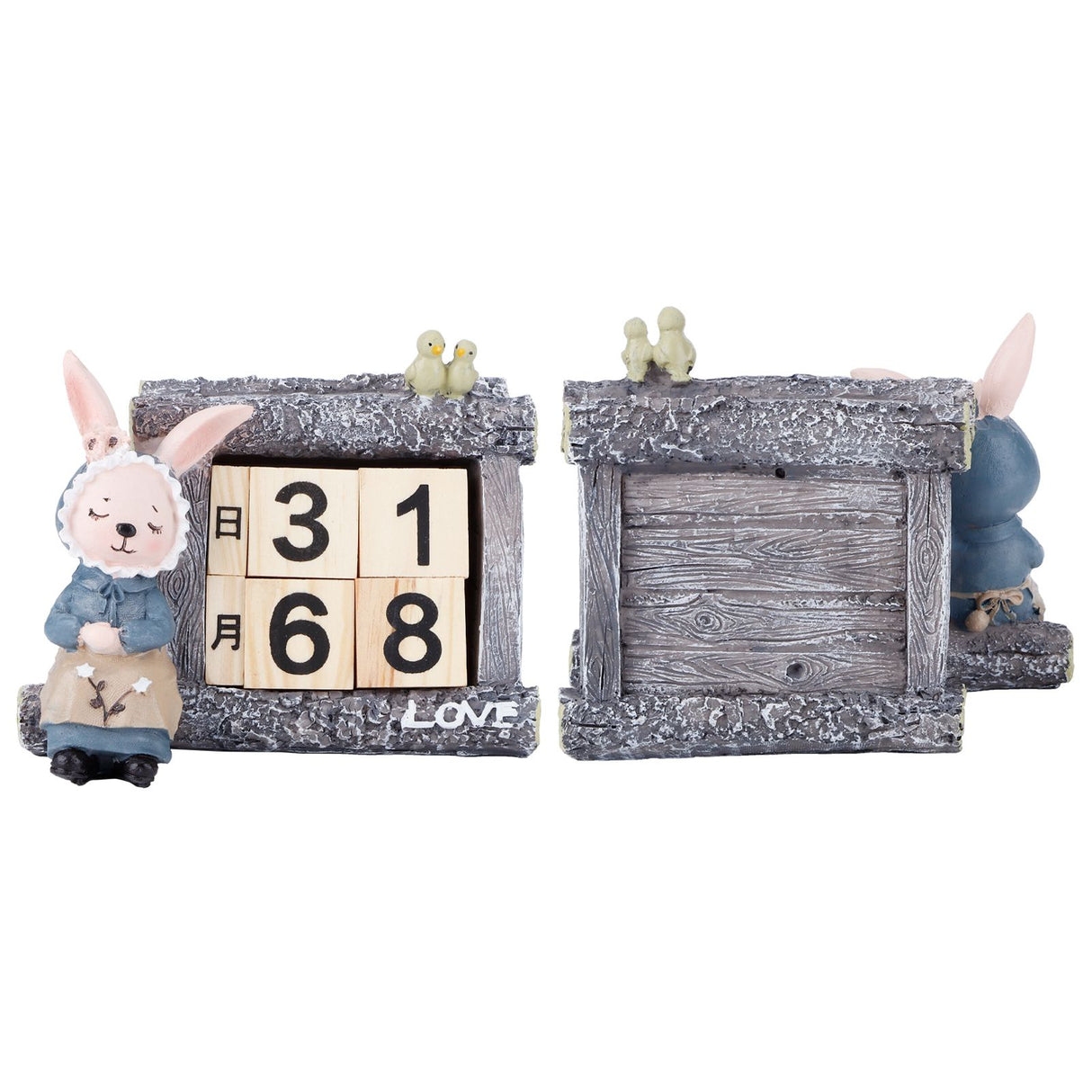 Cartoon Wood House Shaped Calendar Table Calendar for Living Room Crafts Decoration
