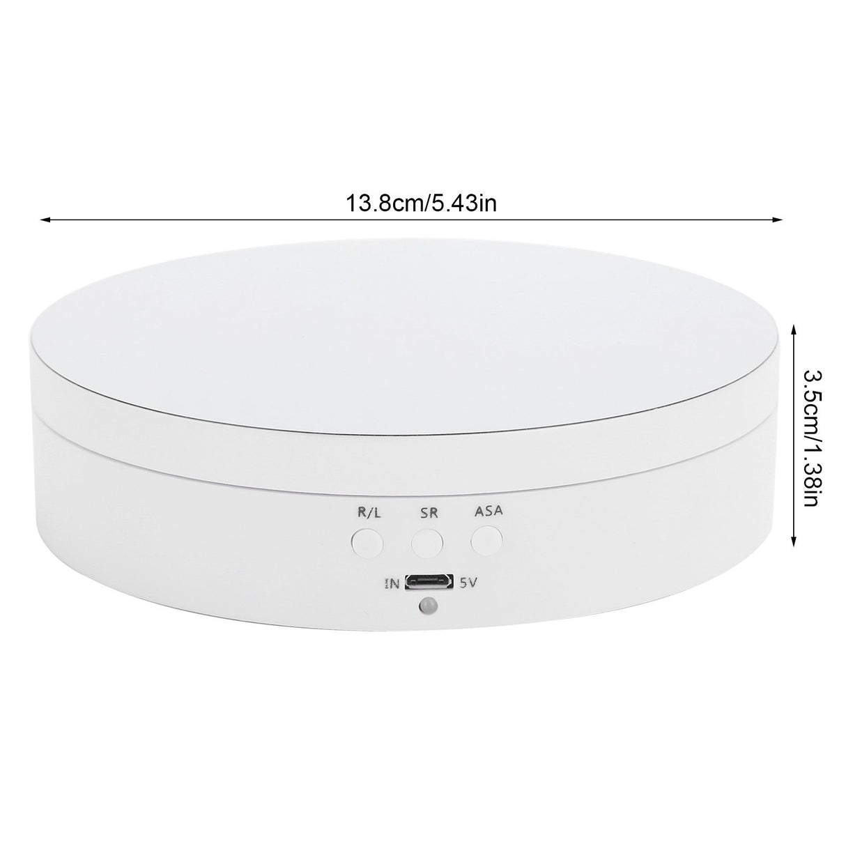 3 Speeds Electric Rotating Display Stand 360 Degree Turntable Jewelry Holder USB ChargingWhite