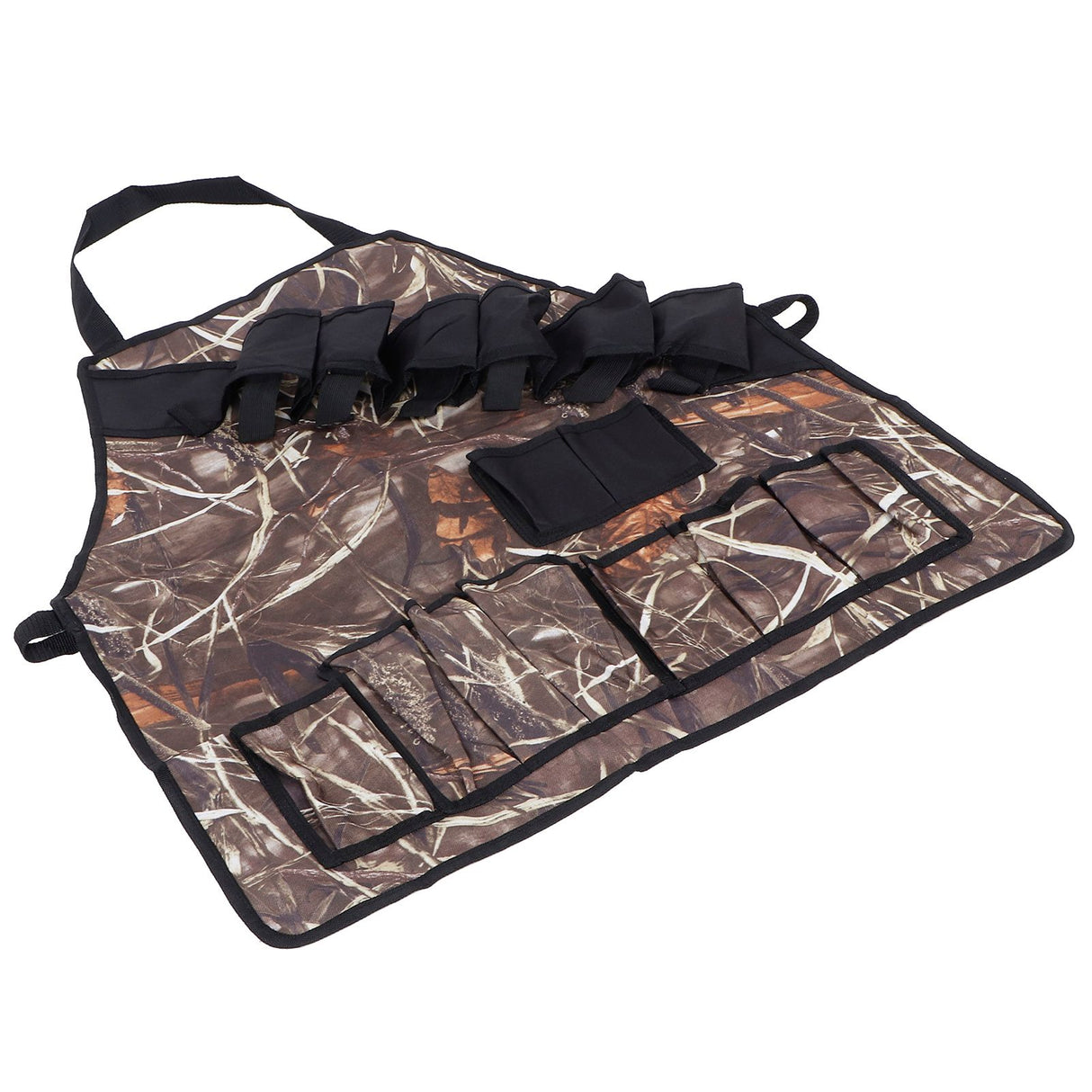 Multi-Pockets Apron 600D Oxford Fabric Camouflage Picnic Barbecue Aprons WaterproofReed Color