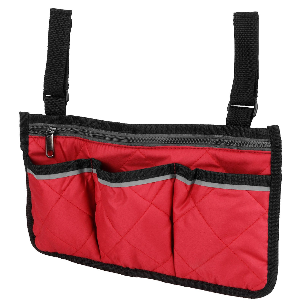 Multifunctional Wheelchair Side Hanging Bag Office Chair Storage Bag Armrest Pouch OrganizerWine Red