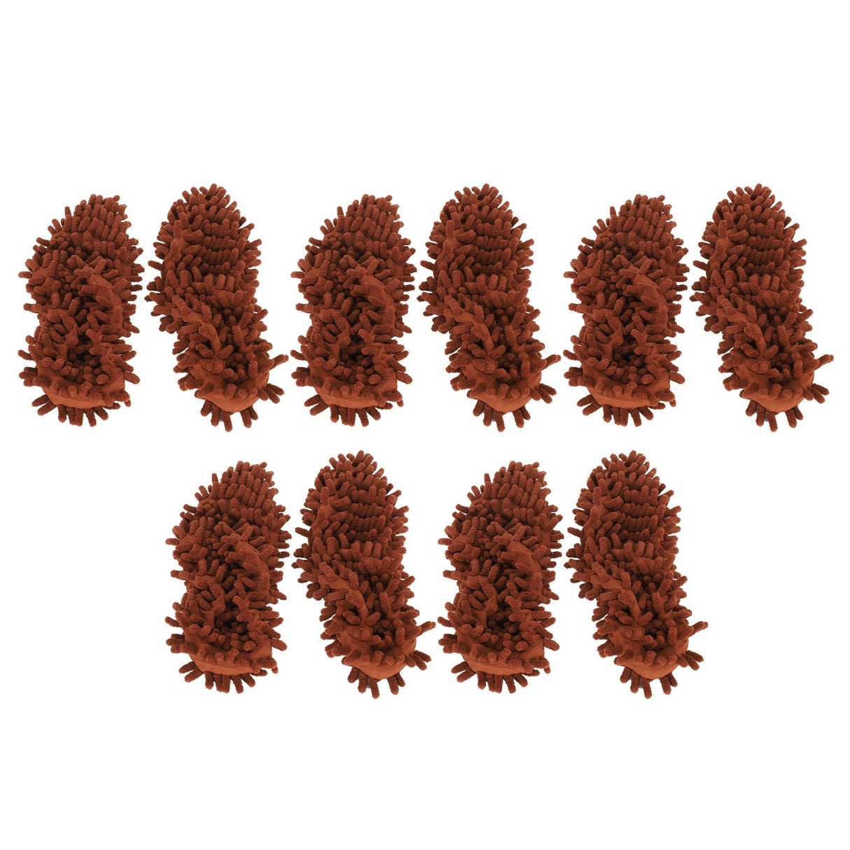 10Pcs Chenille Mop Slippers Multifunction Floor Cleaning Shoes Dust Cleaner AccessoryBrown