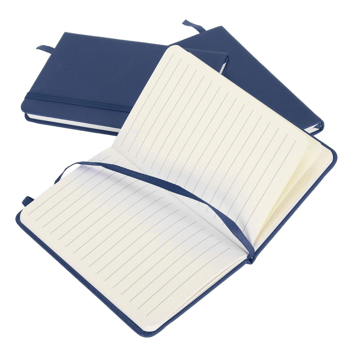 3Pcs PU A6 Business Notepad Hardcover Strap Notebook Diary Stationery Office School SuppliesBlue