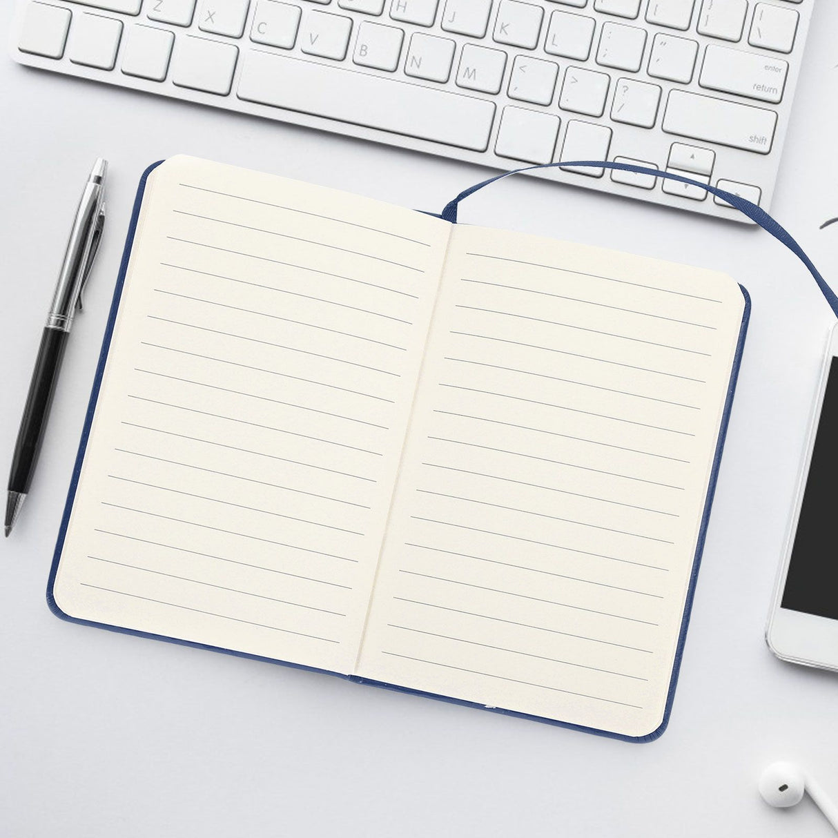 3Pcs PU A6 Business Notepad Hardcover Strap Notebook Diary Stationery Office School SuppliesBlue