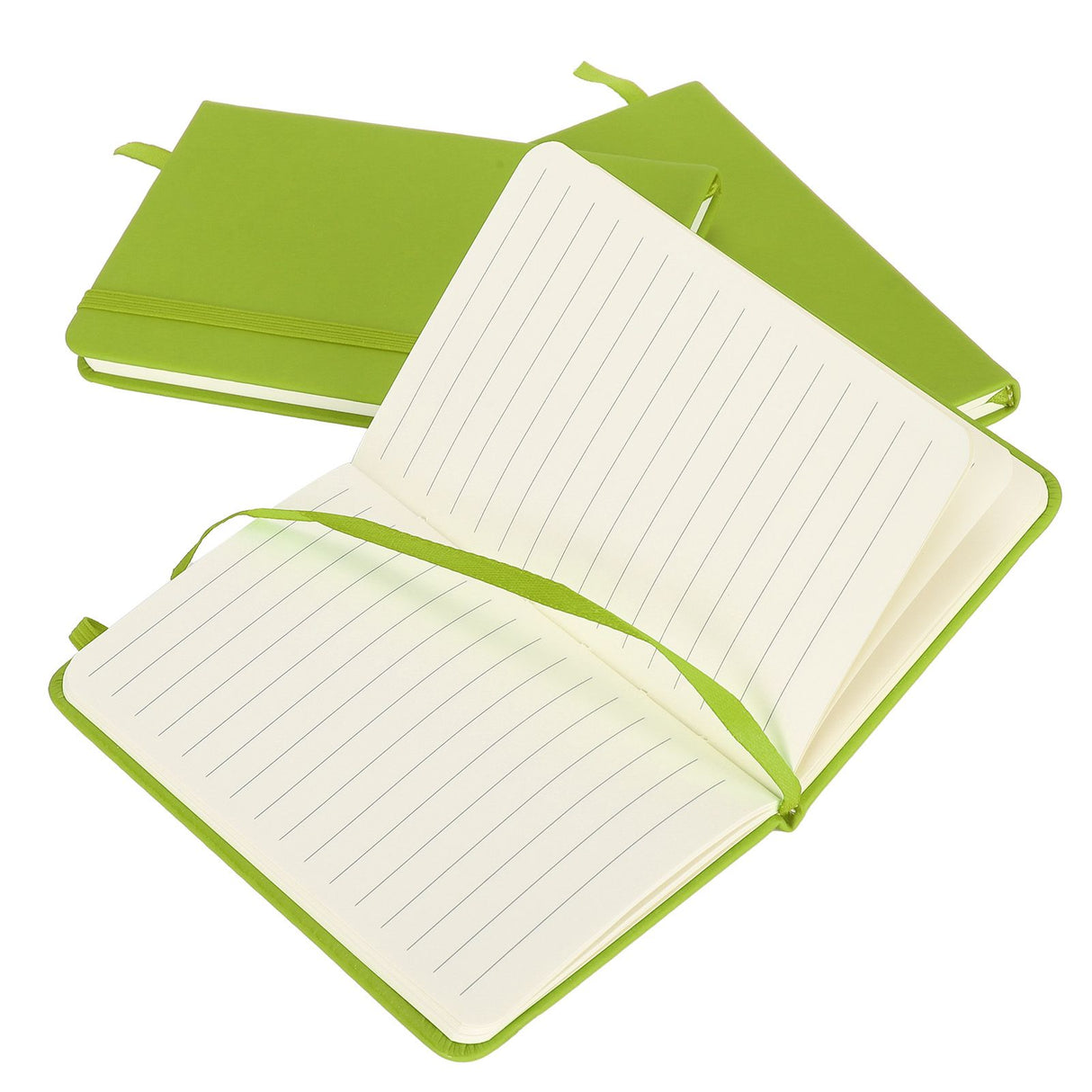 3Pcs PU A6 Business Notepad Hardcover Strap Notebook Diary Stationery Office School SuppliesGreen