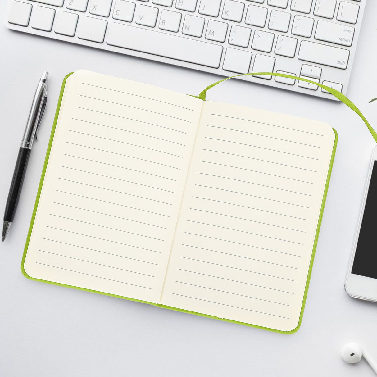 3Pcs PU A6 Business Notepad Hardcover Strap Notebook Diary Stationery Office School SuppliesGreen
