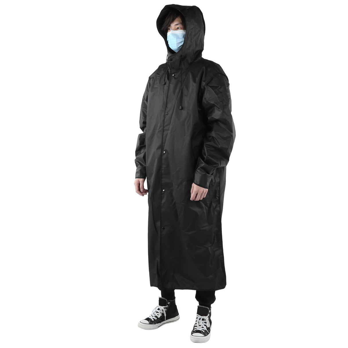 Hooded Raincoat Portable EVA Waterproof Outdoor Rainwear for Camping Hiking RidingL