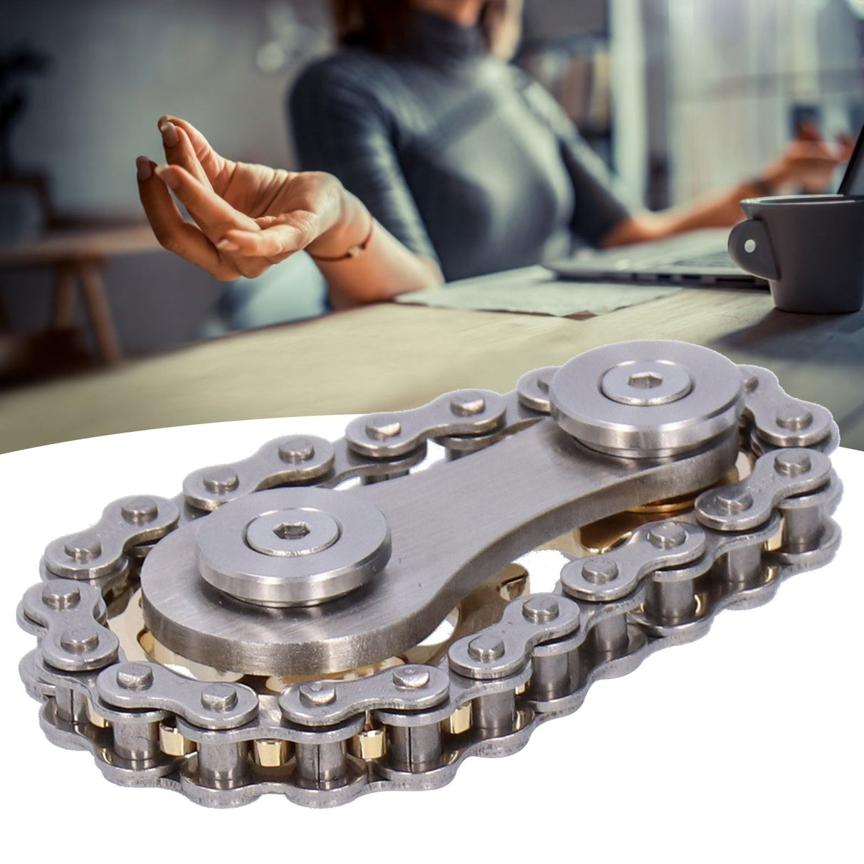 Gyroscope Sprockets Chains Flywheel Stress Relief Decompression Toys for Kids Adults(Gear GoldPlated )
