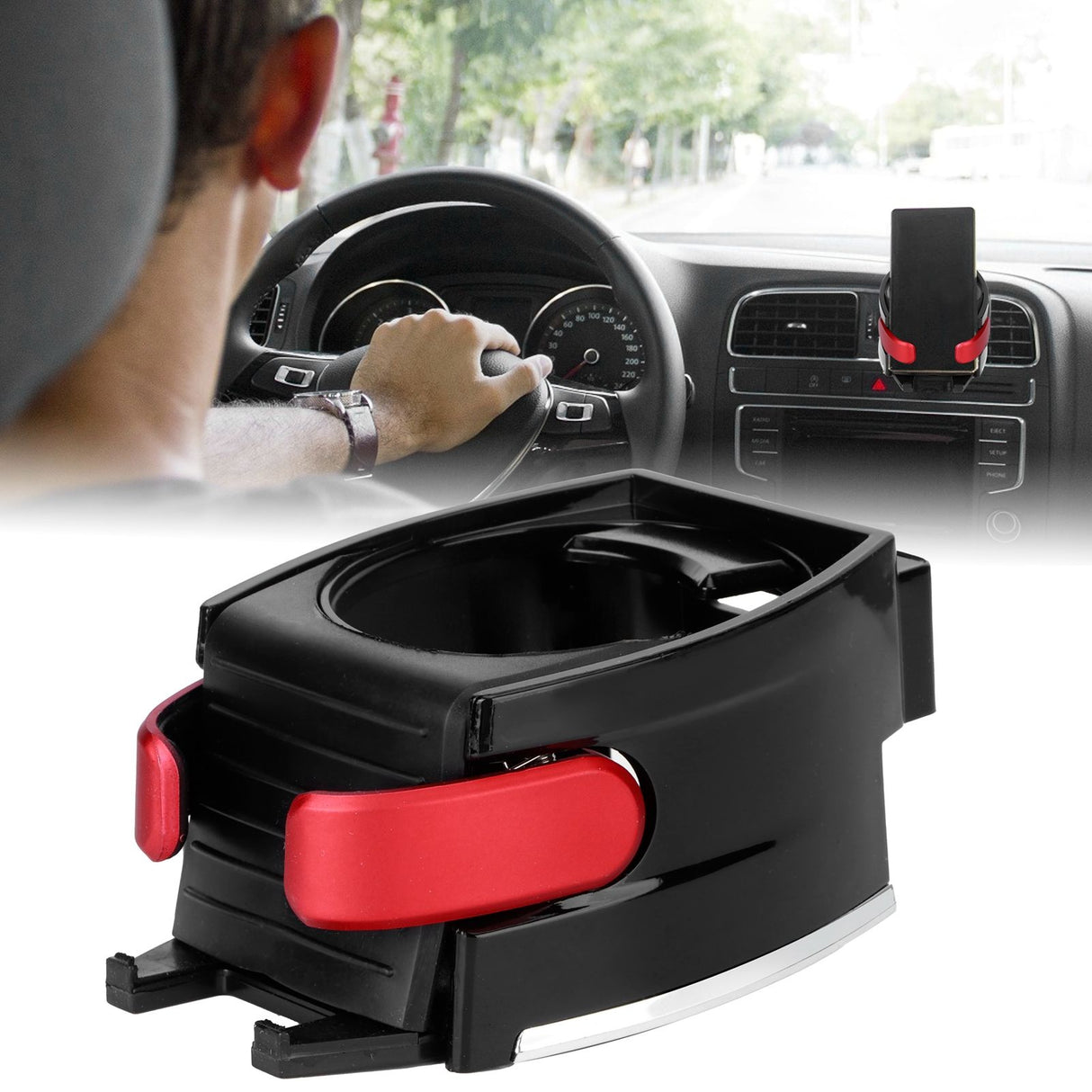 Air Vent Cup Holder Organizer Universal Drink Bottle Rack Stand Car Vehicle AccessoryRed