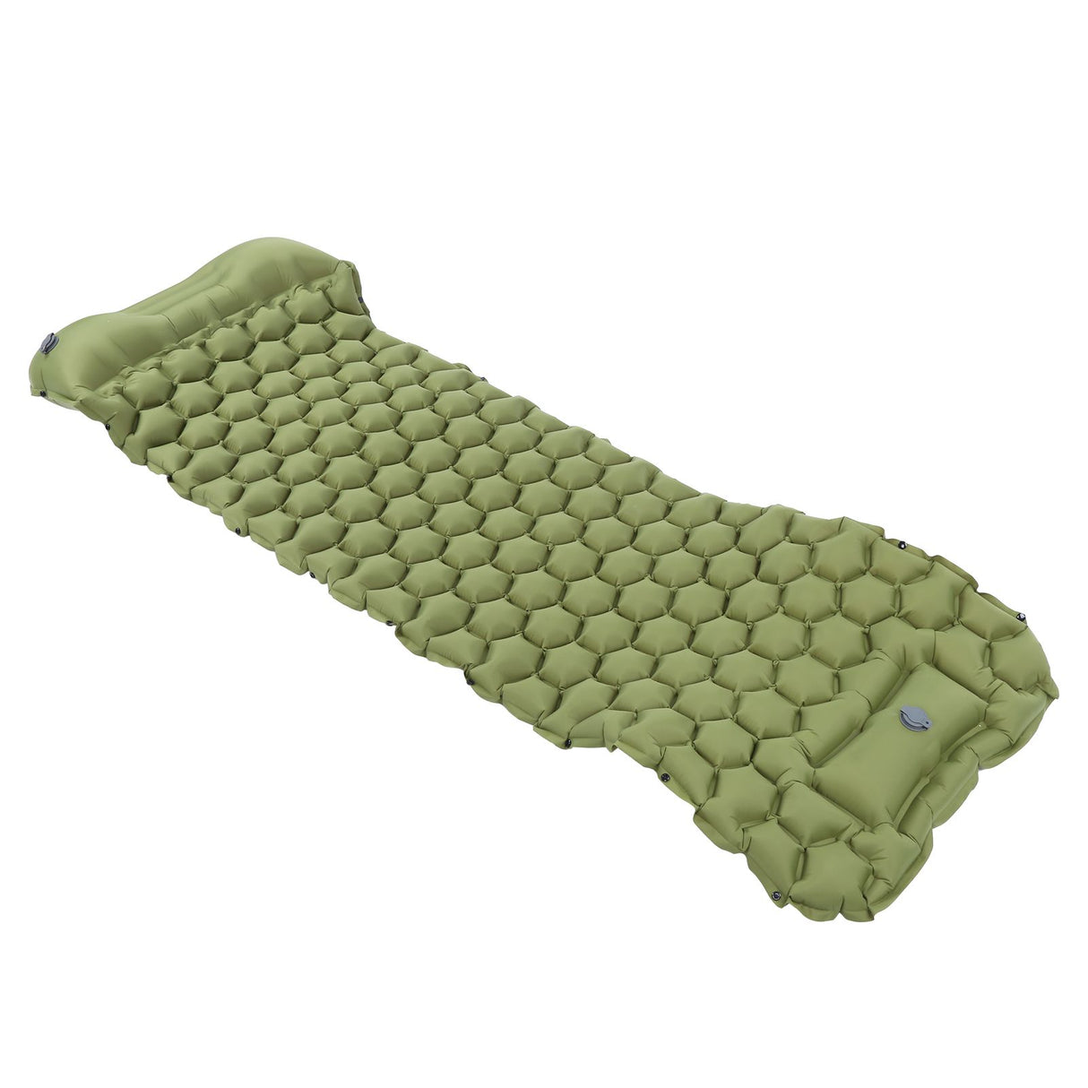 Camping Sleeping Pad Mat Foot Press Inflatable Cushion Mattress for Tent Hiking TravelMilitary Green