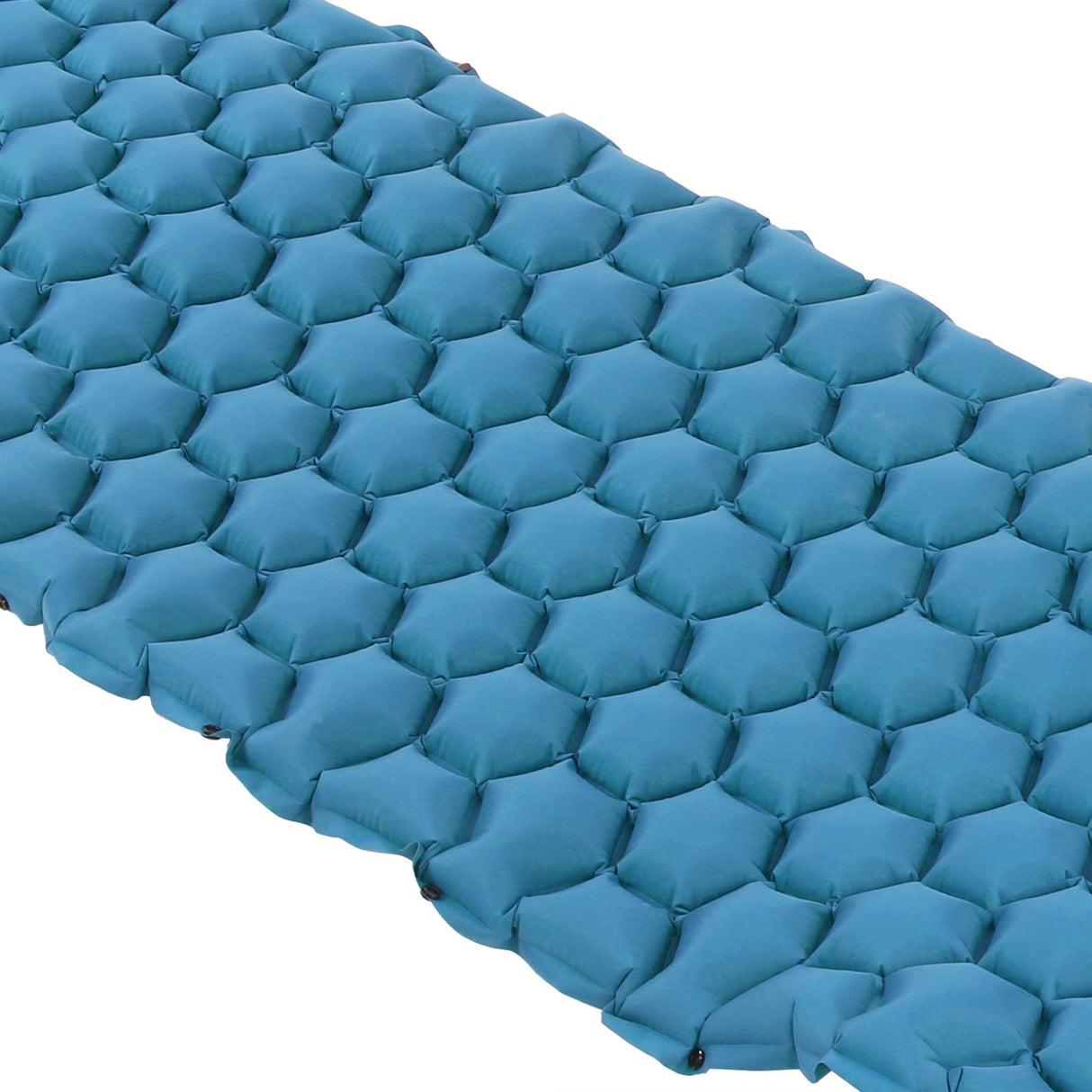 Camping Sleeping Pad Mat Foot Press Inflatable Cushion Mattress for Tent Hiking TravelPeacock Blue