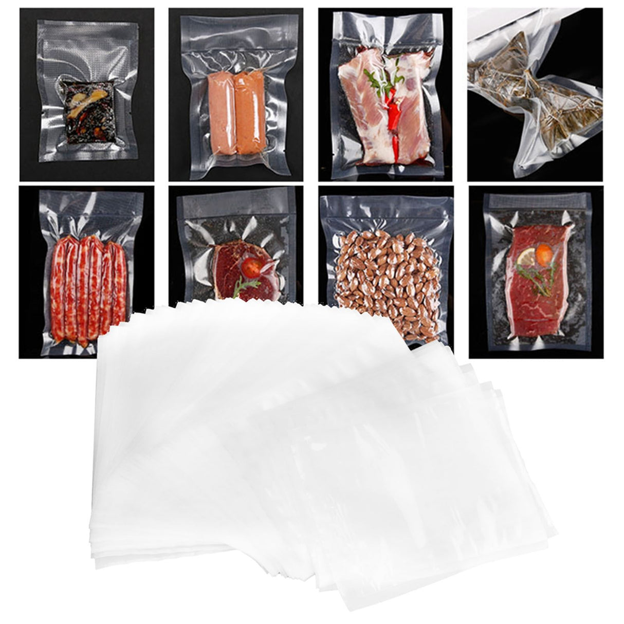 100Pcs Vacuum Sealer Storage Bags Universal Leakproof Food Saving Bag Kitchen Supplies18x25cm