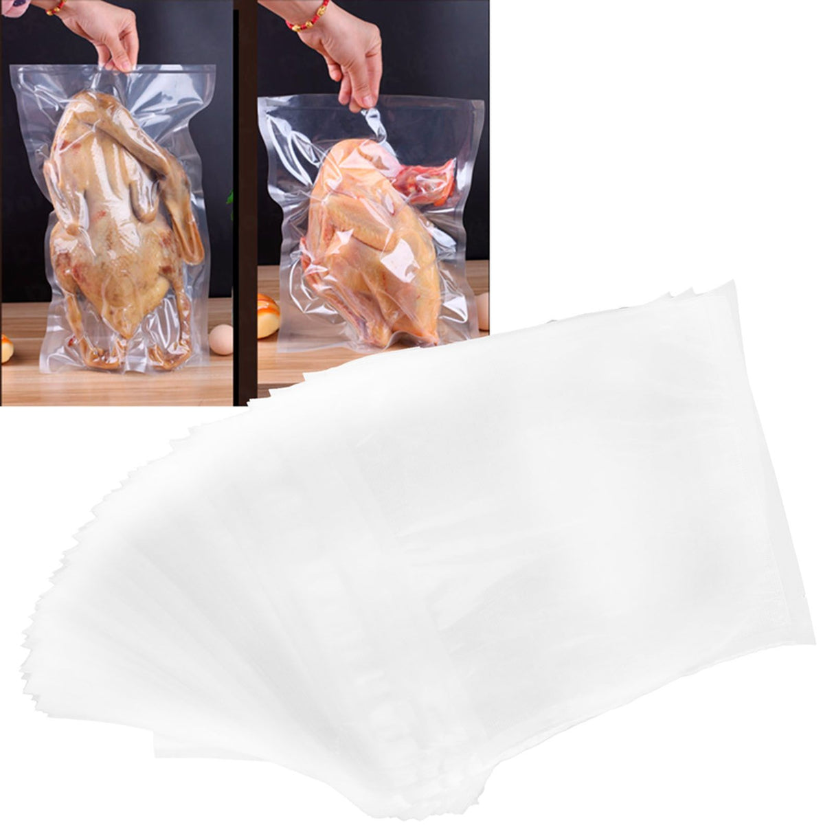 100Pcs Vacuum Sealer Storage Bags Universal Leakproof Food Saving Bag Kitchen Supplies18x25cm