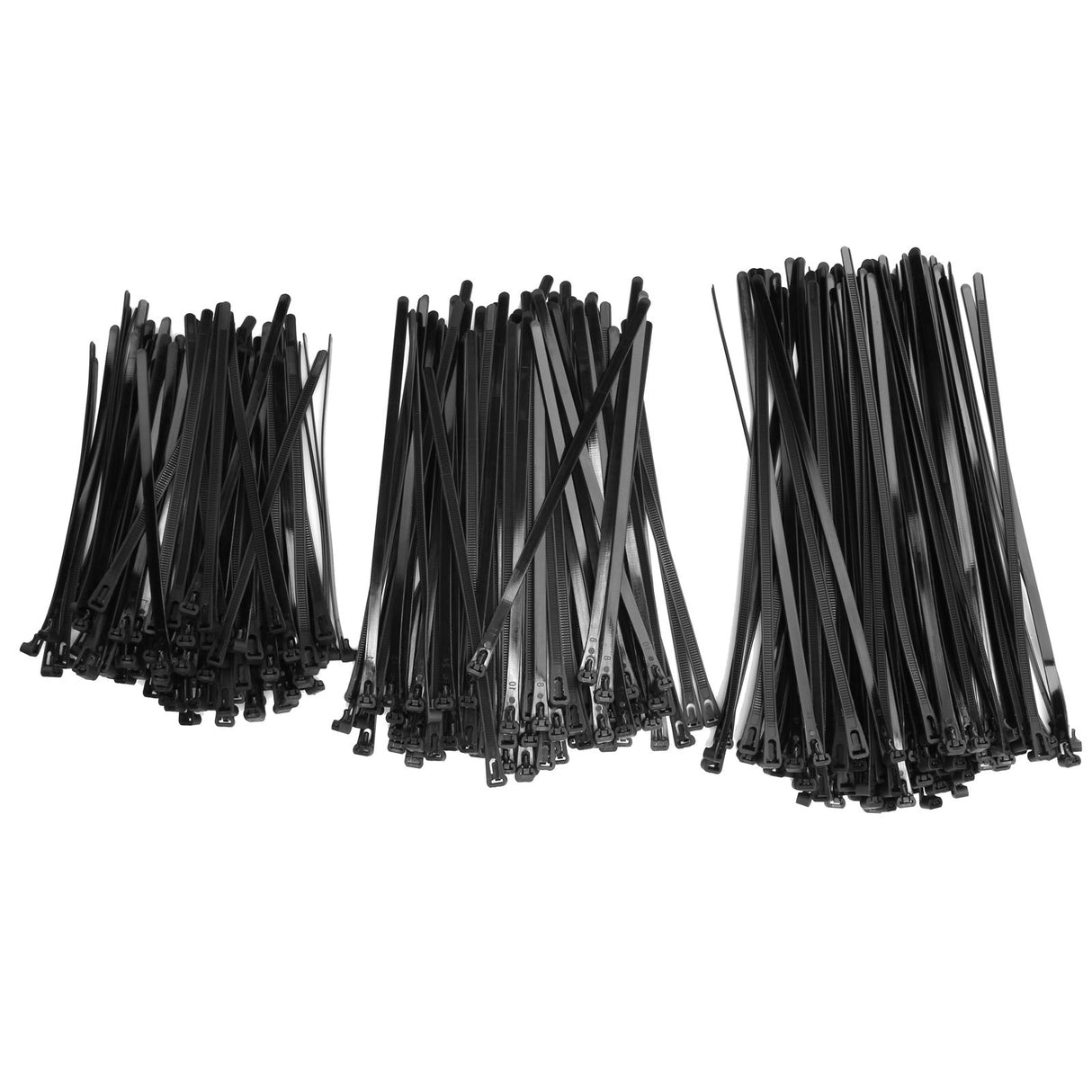 300PCS Cable Ties Multi Size Long Zip Ties for Home Office Garden Fastener SuppliesBlack