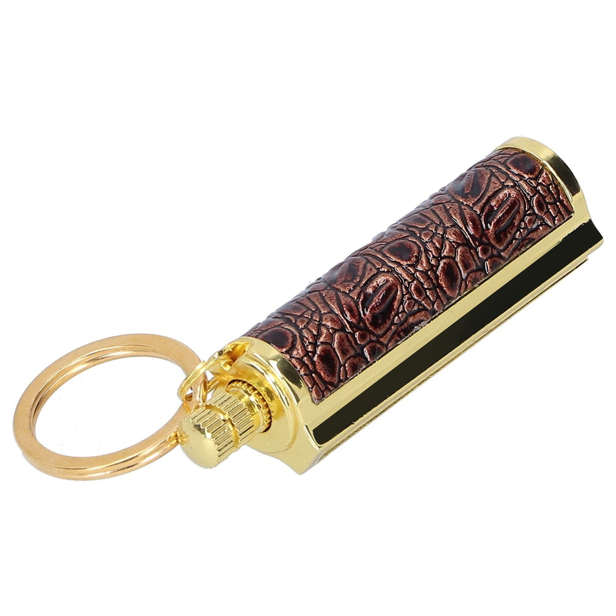 Cigarette Lighter Matchstick Kerosene Lighter Waterproof Lighter Outdoor Vintage Key ChainGolden Brown