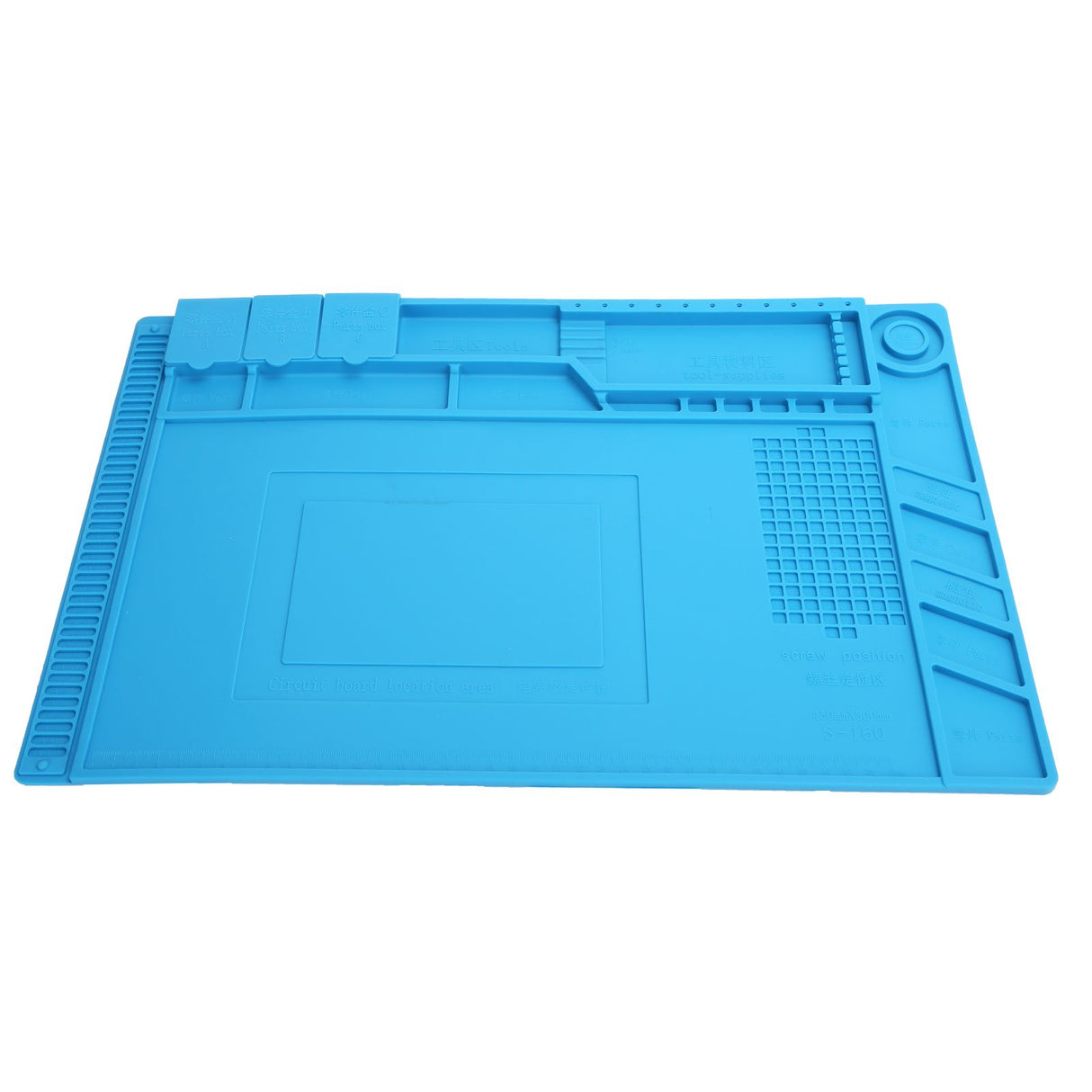Repair Mat Magnetic Slot Silicone Heat Resistant Solder Station Parts Adsorption Pad Light Blue