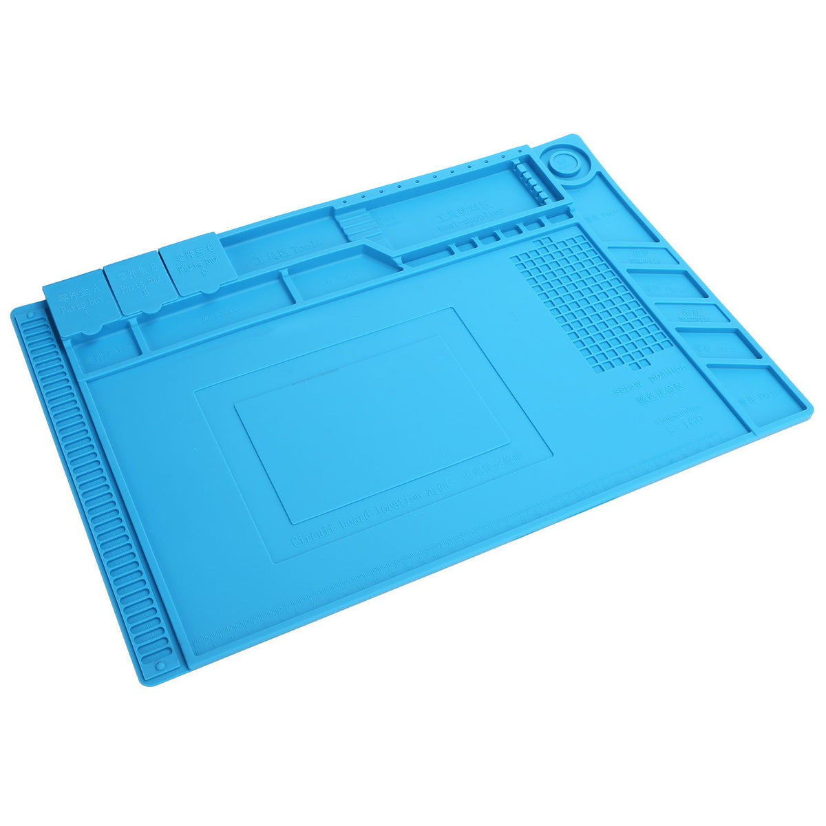 Repair Mat Magnetic Slot Silicone Heat Resistant Solder Station Parts Adsorption Pad Light Blue