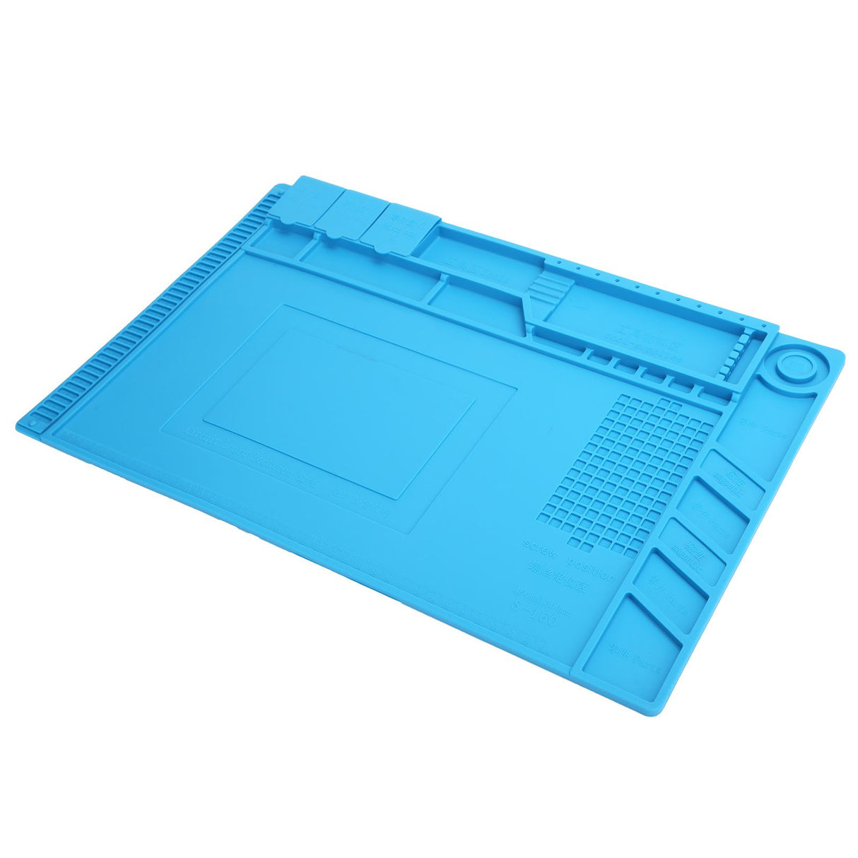 Repair Mat Magnetic Slot Silicone Heat Resistant Solder Station Parts Adsorption Pad Light Blue