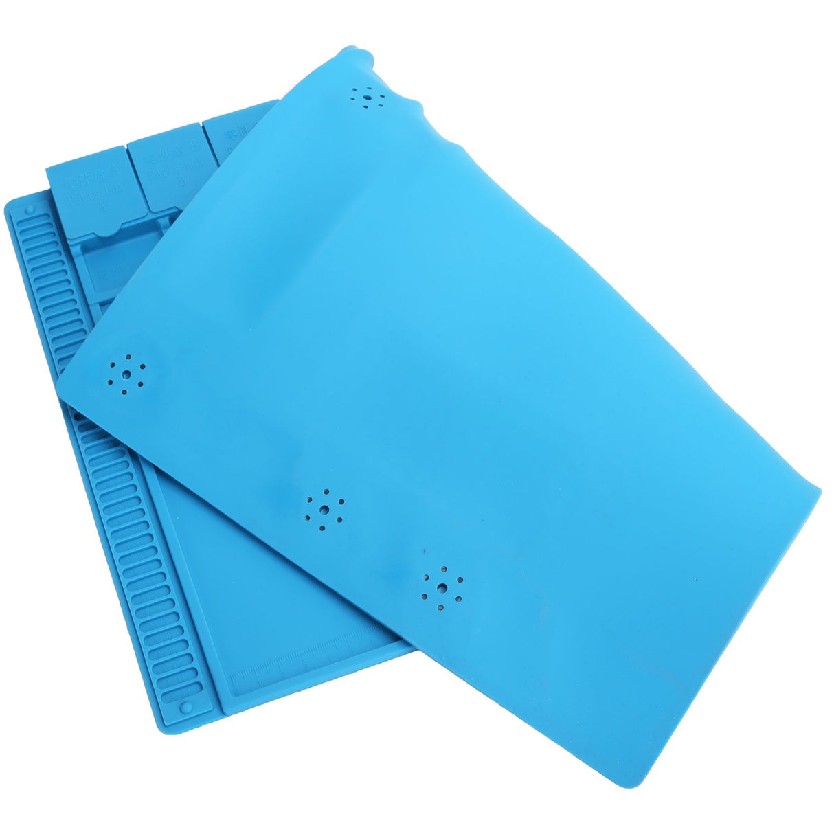 Repair Mat Magnetic Slot Silicone Heat Resistant Solder Station Parts Adsorption Pad Light Blue
