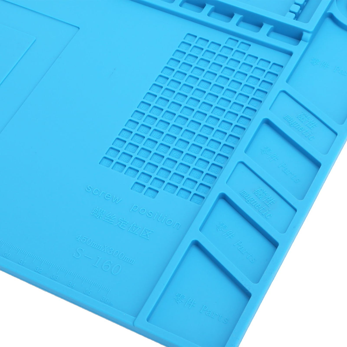 Repair Mat Magnetic Slot Silicone Heat Resistant Solder Station Parts Adsorption Pad Light Blue
