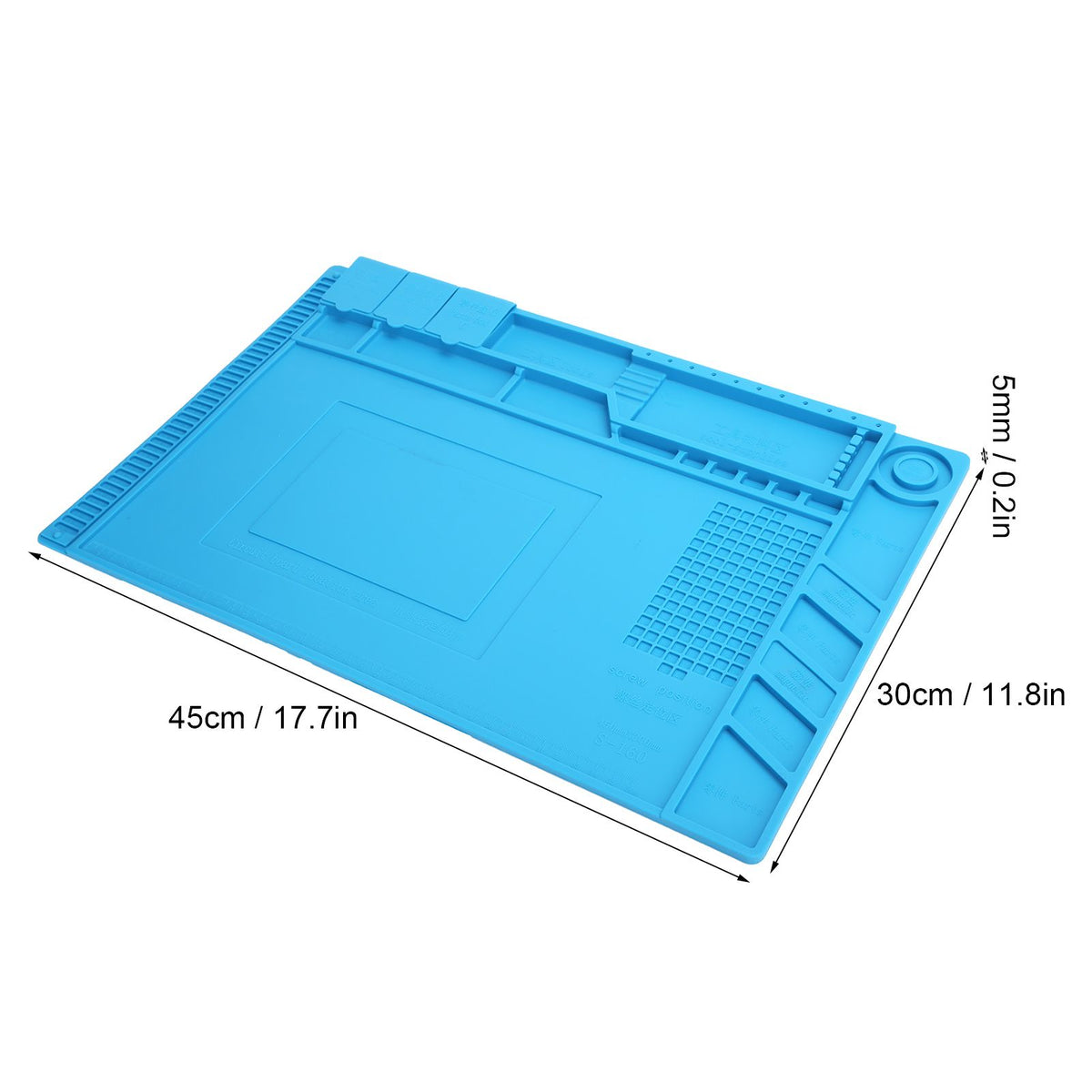 Repair Mat Magnetic Slot Silicone Heat Resistant Solder Station Parts Adsorption Pad Light Blue