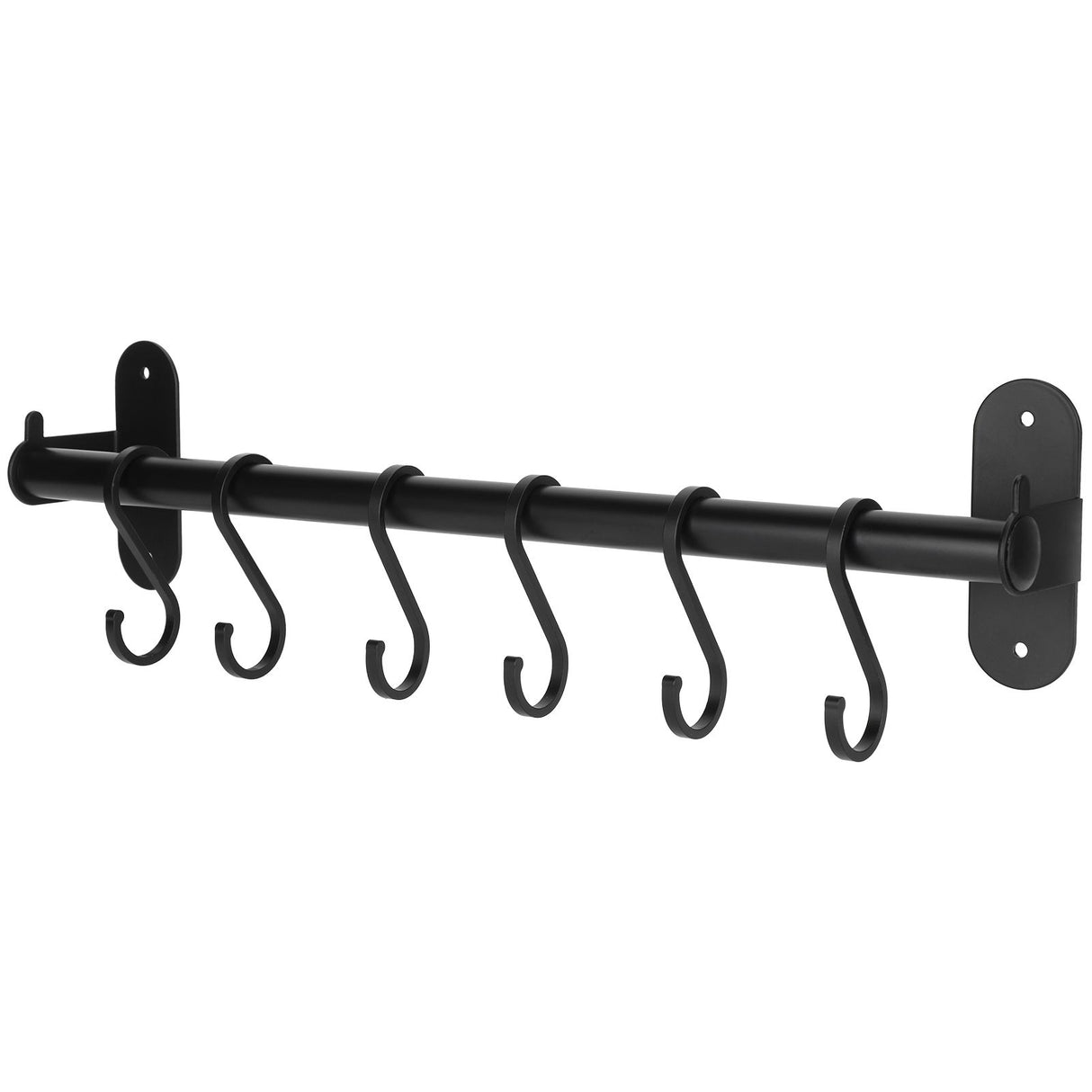 40cm 6 Hooks Pot Lid Hanger Punch WallMounted Storage Holder Kitchen Utensil Rack Organizer