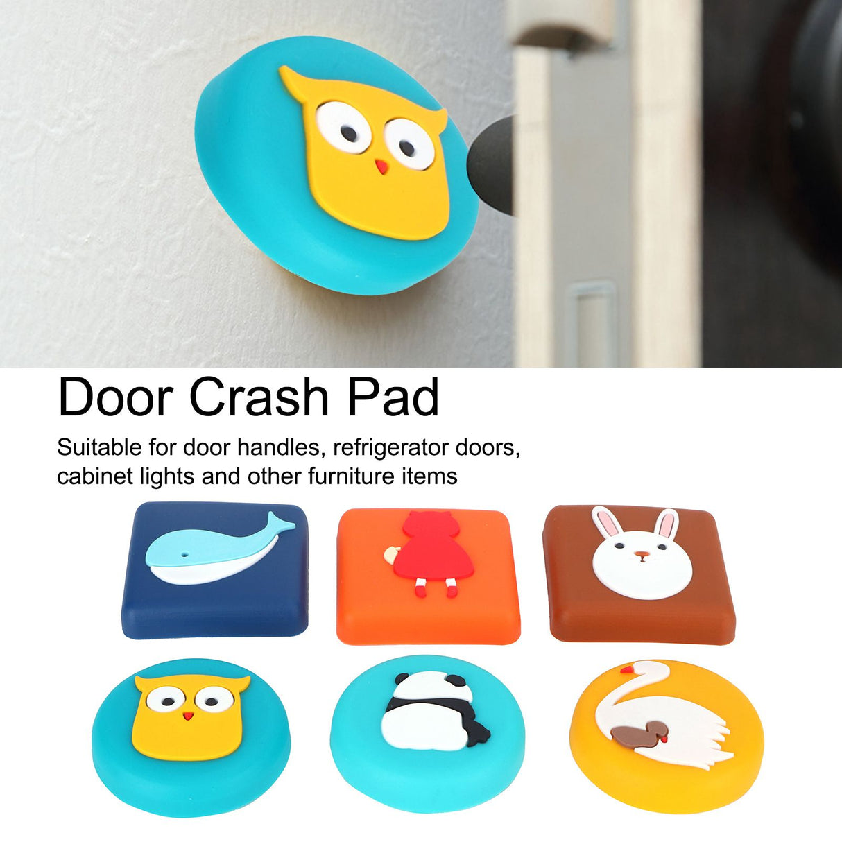 12pcs Silicone Anti Collision Door Bumper Shockproof Crash Pad Sticker for Door Handle Furniture