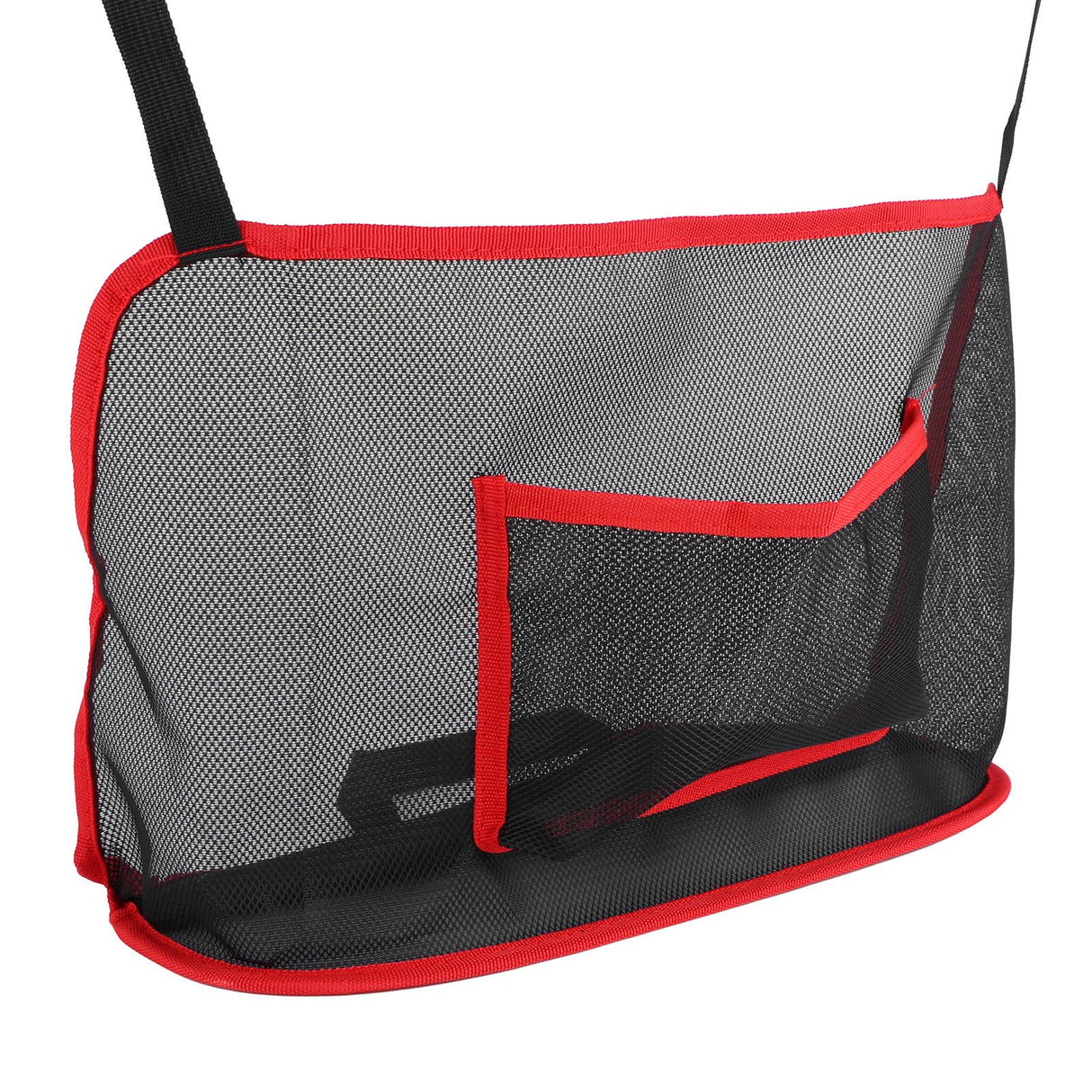 Handbag Holder Organizer Polyester Fiber Car Interior Seat Back Storage Net Bag AccessoryWith Pocket Red