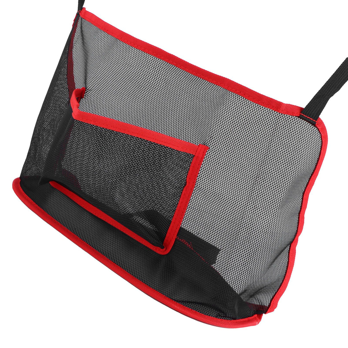 Handbag Holder Organizer Polyester Fiber Car Interior Seat Back Storage Net Bag AccessoryWith Pocket Red