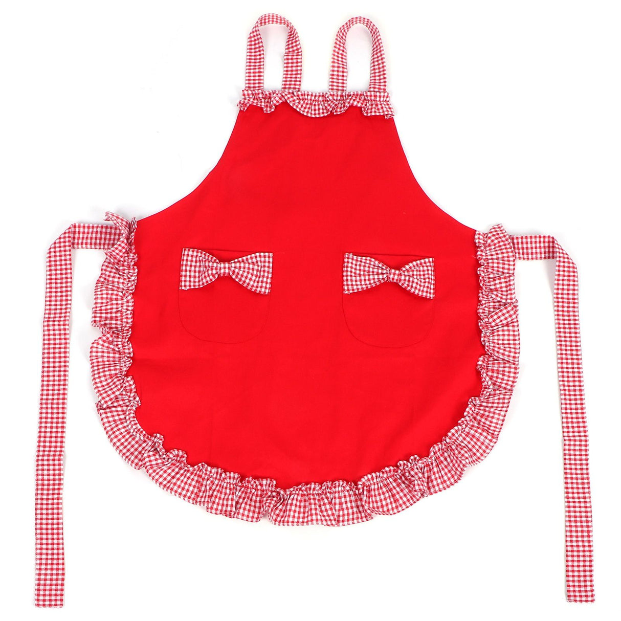 Bowknot Apron Multifunctional Cooking Oil‑Proof Waterproof Antifouling Apron for KitchenRed